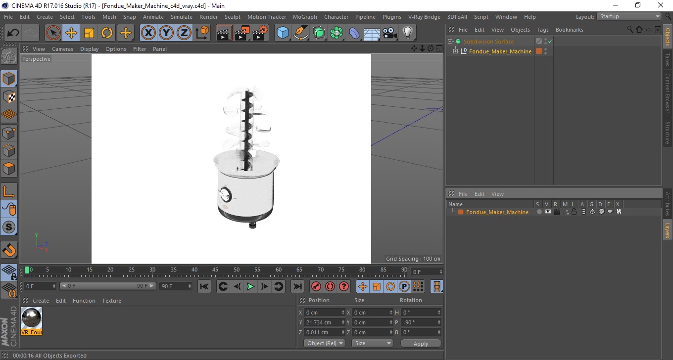 3D model Fondue Maker Machine