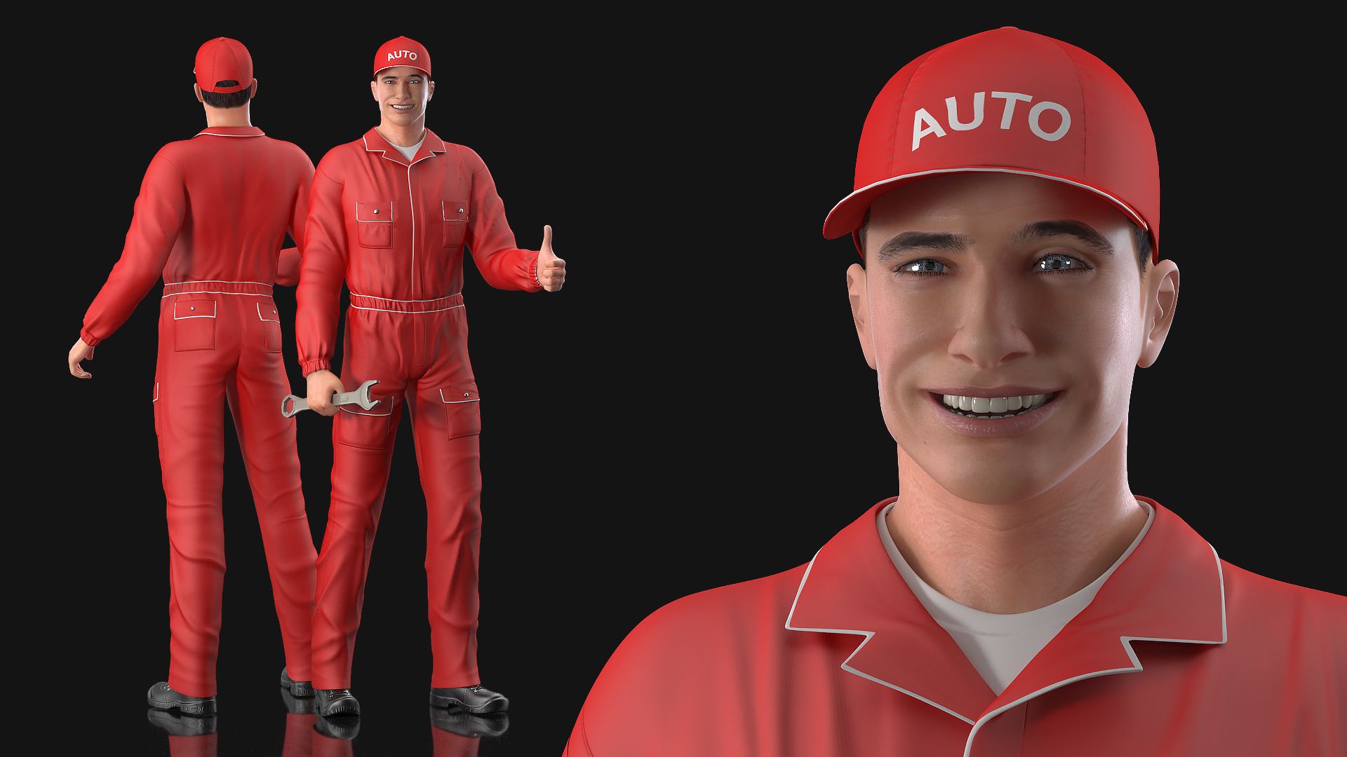 3D model Auto Mechanic Rigged