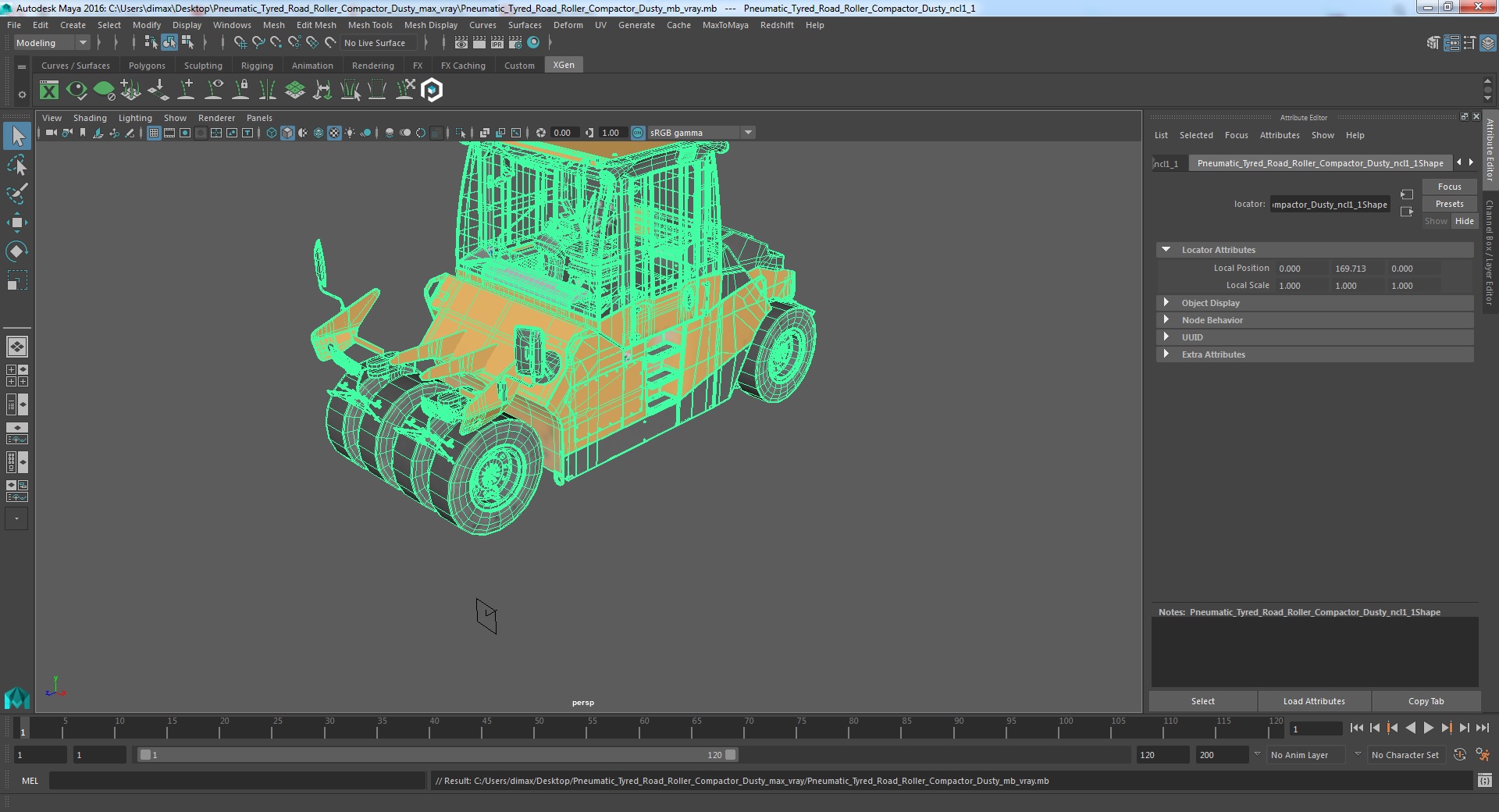 3D Pneumatic Tyred Road Roller Compactor Dusty model