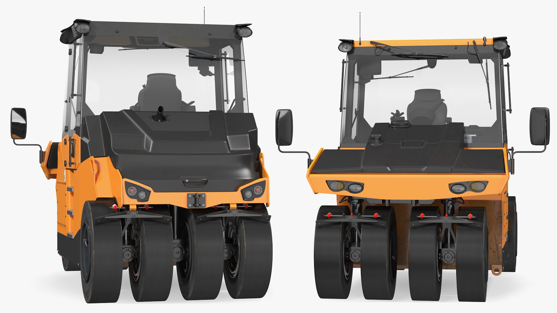 3D Pneumatic Tyred Road Roller Compactor Dusty model