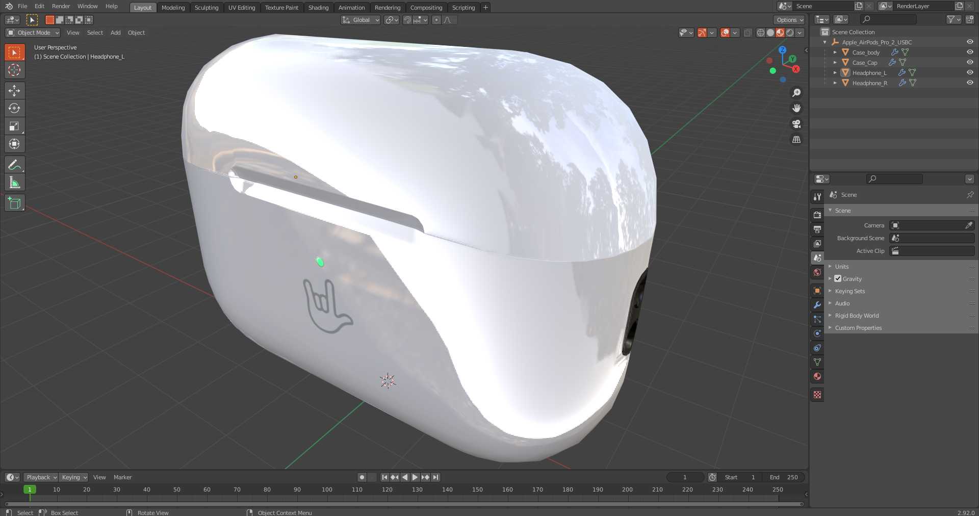 3D model Apple AirPods Pro 2 USB-C