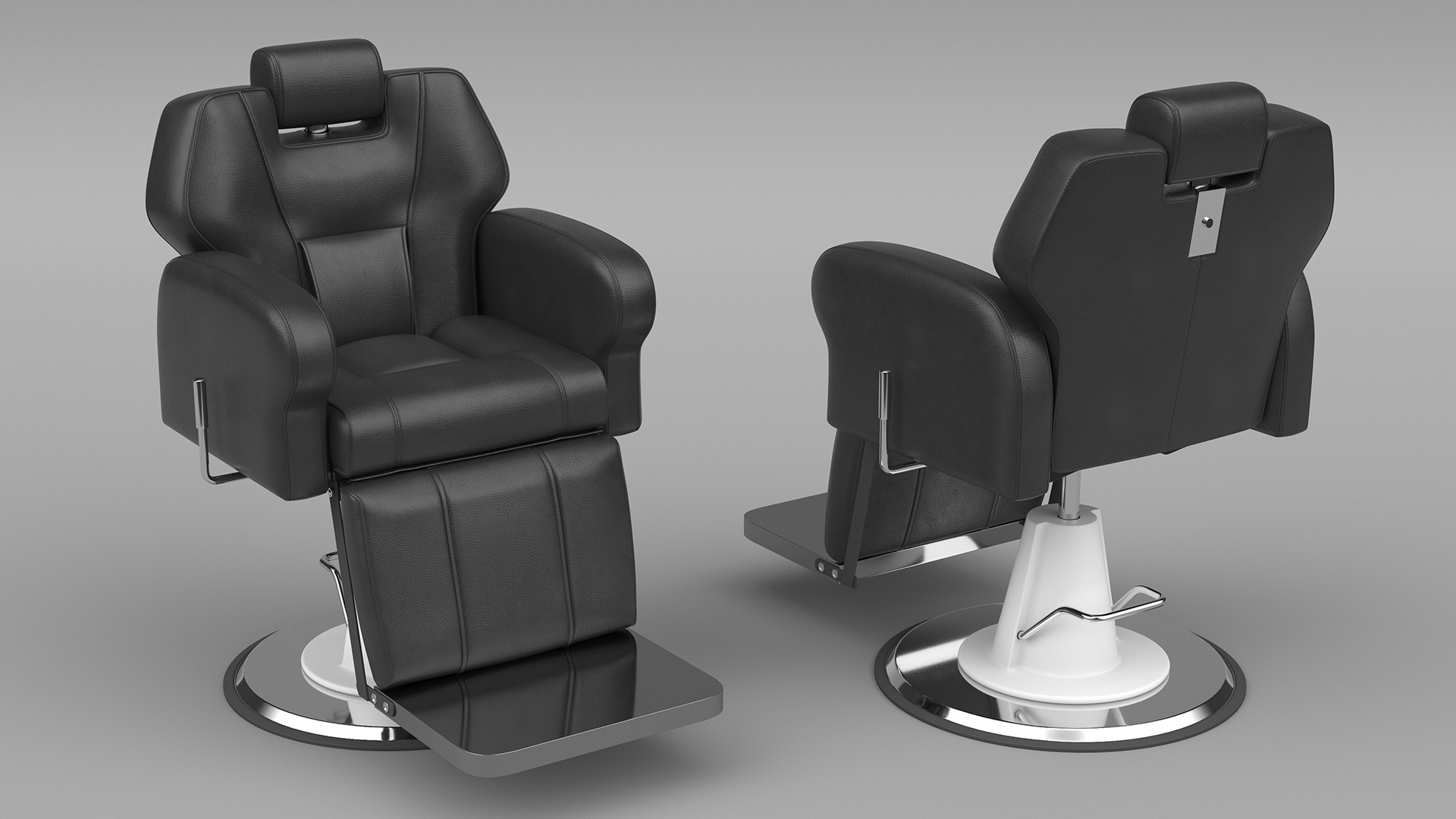 3D Recliner Salon Chair Black