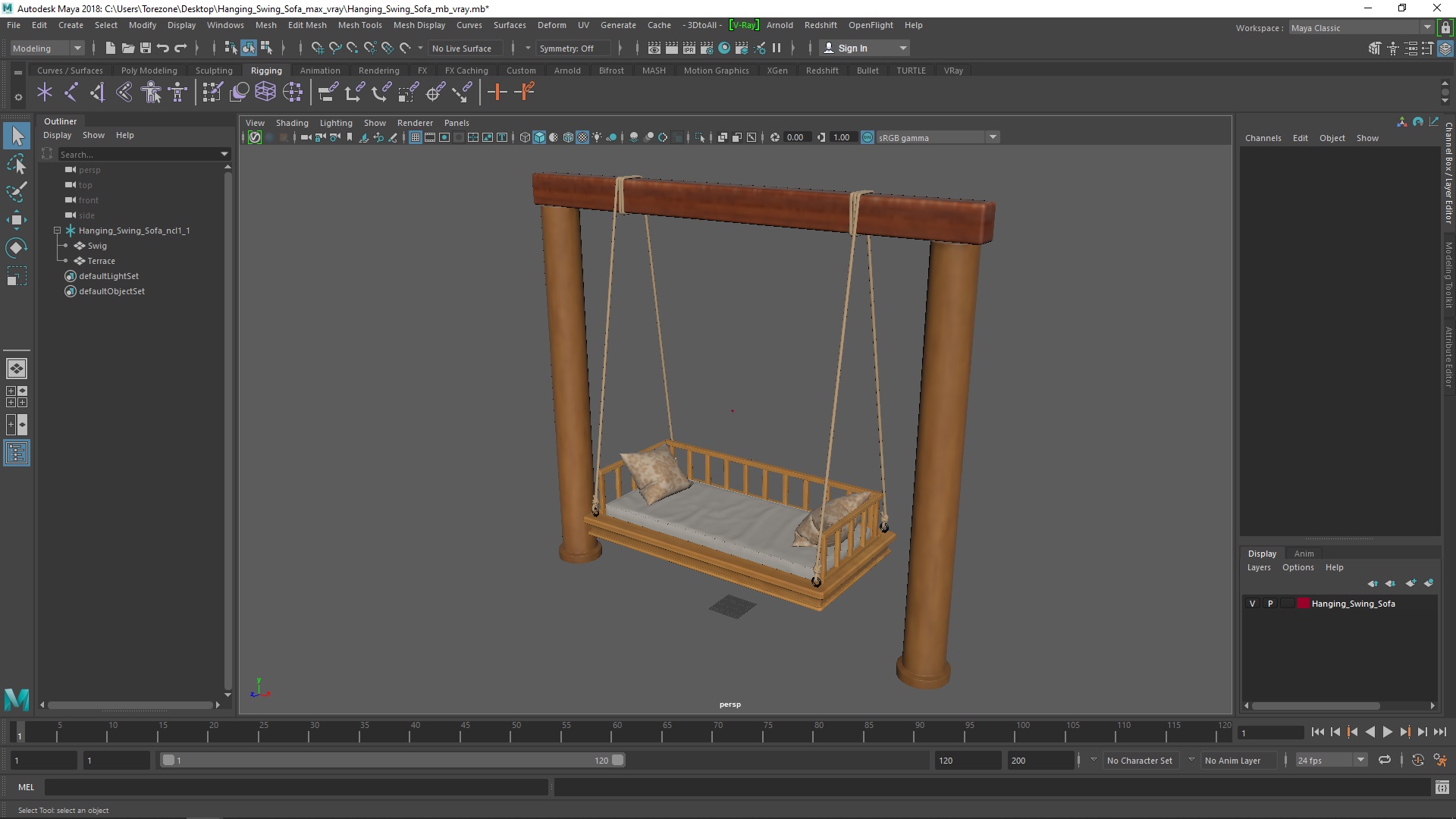 3D Hanging Swing Sofa model