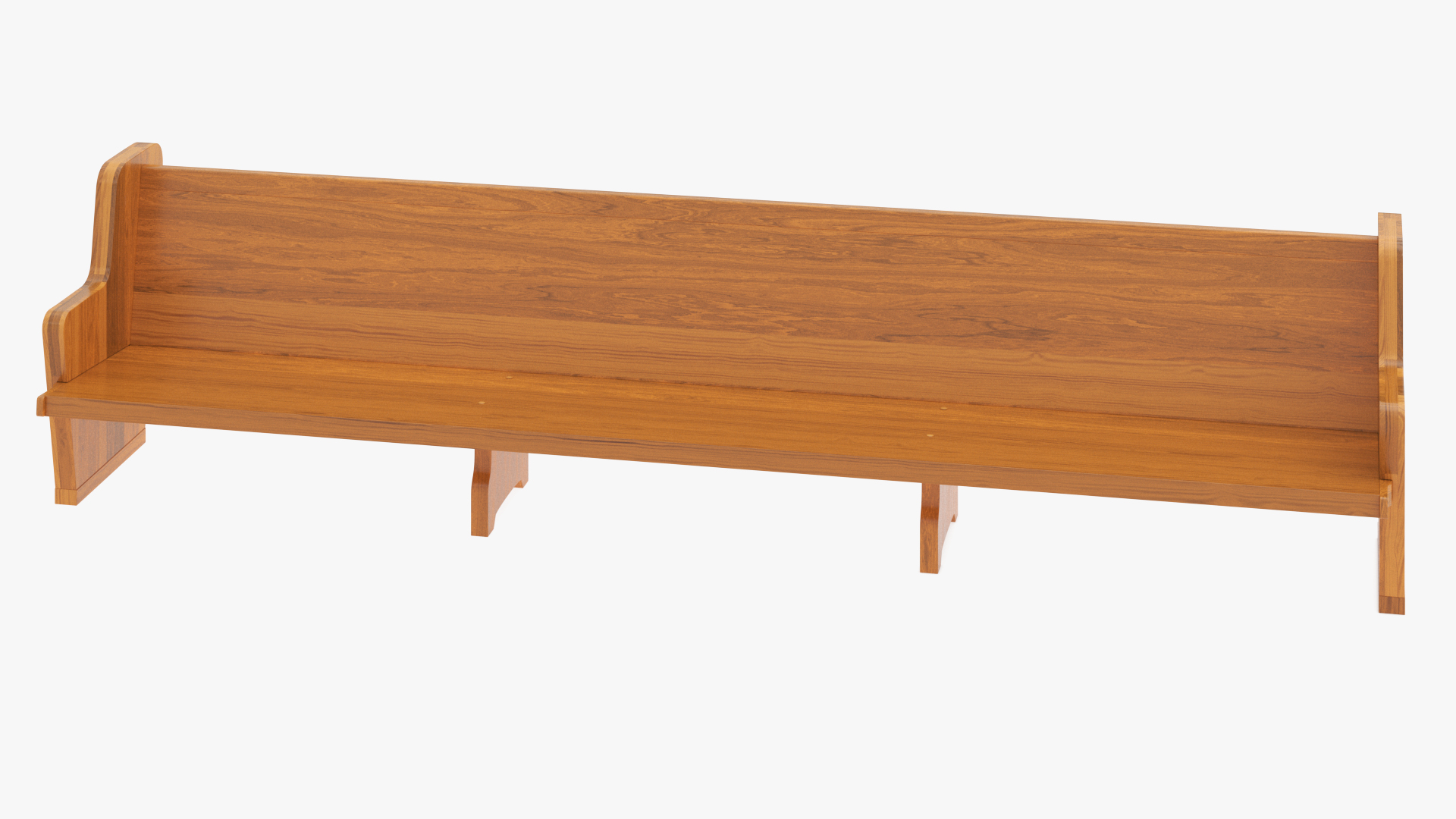 Wooden Church Pew Bench Light 3D model