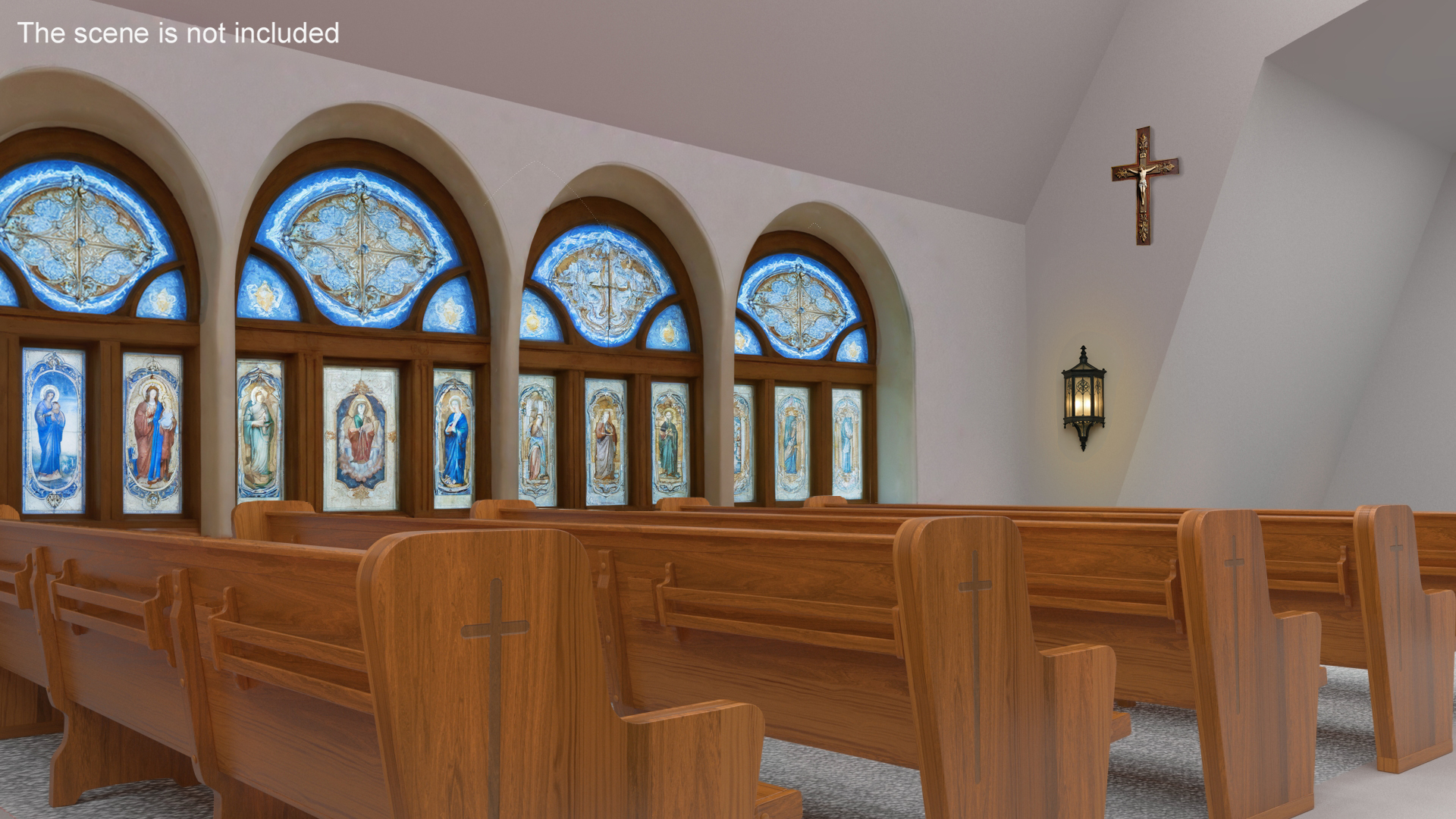 Wooden Church Pew Bench Light 3D model