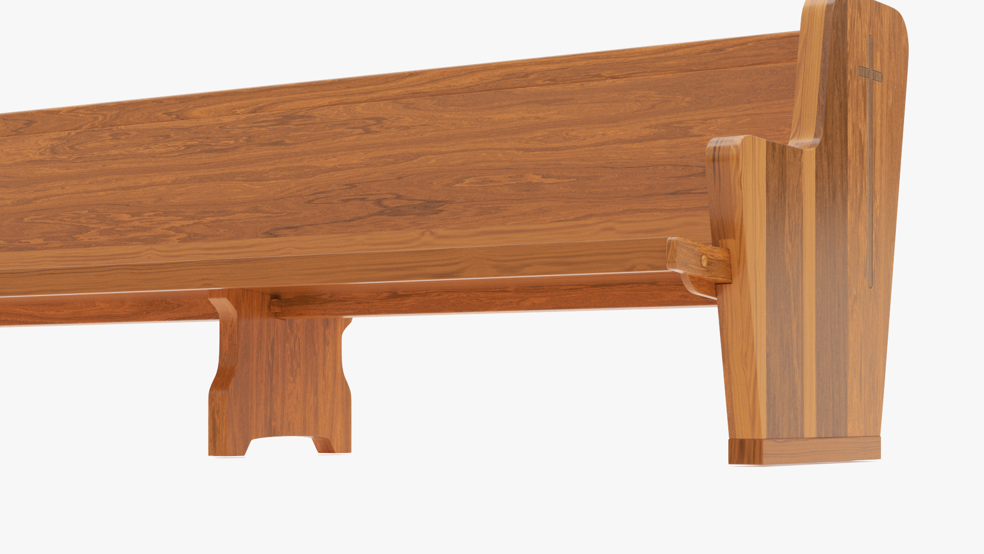 Wooden Church Pew Bench Light 3D model