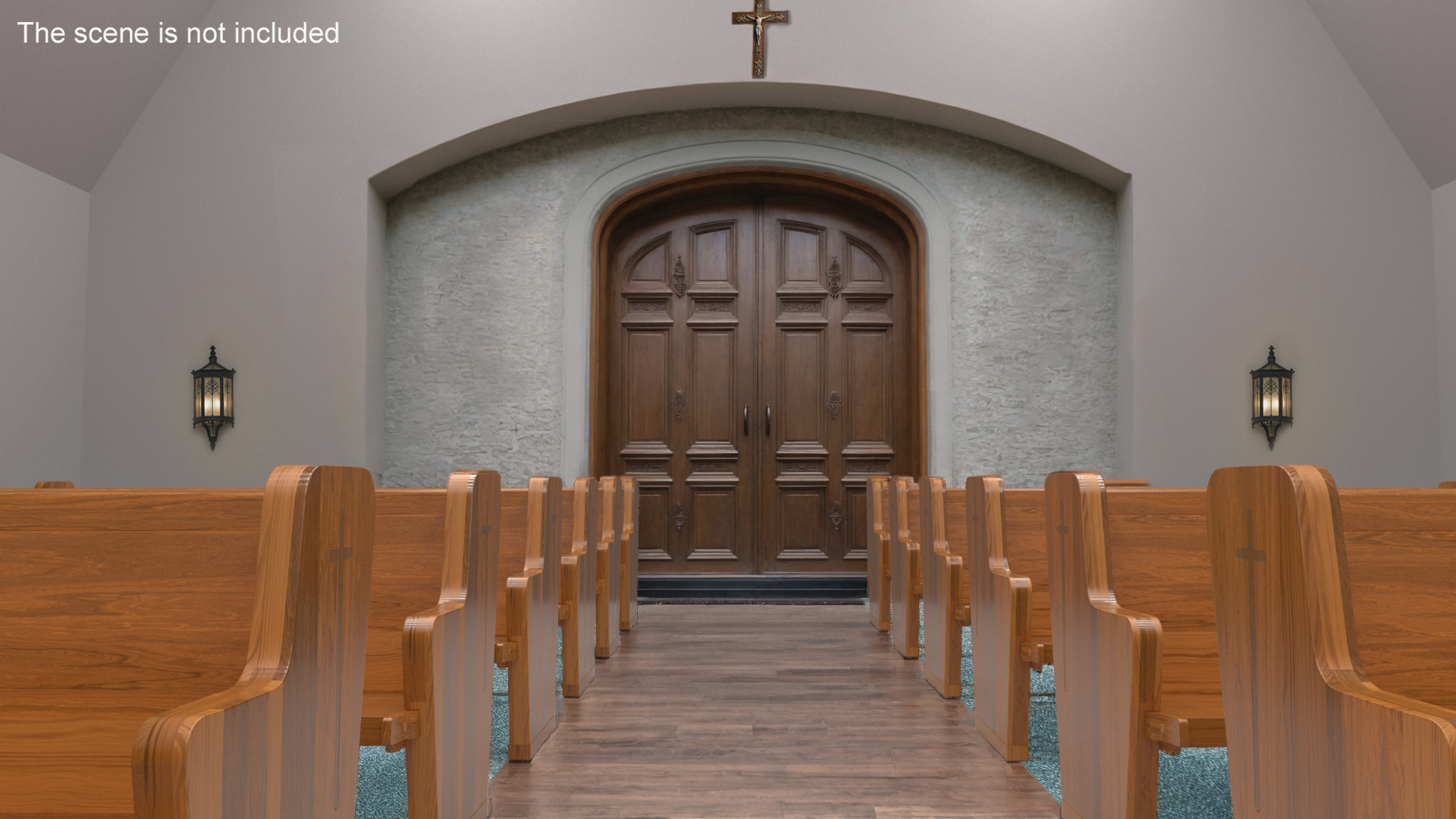 Wooden Church Pew Bench Light 3D model