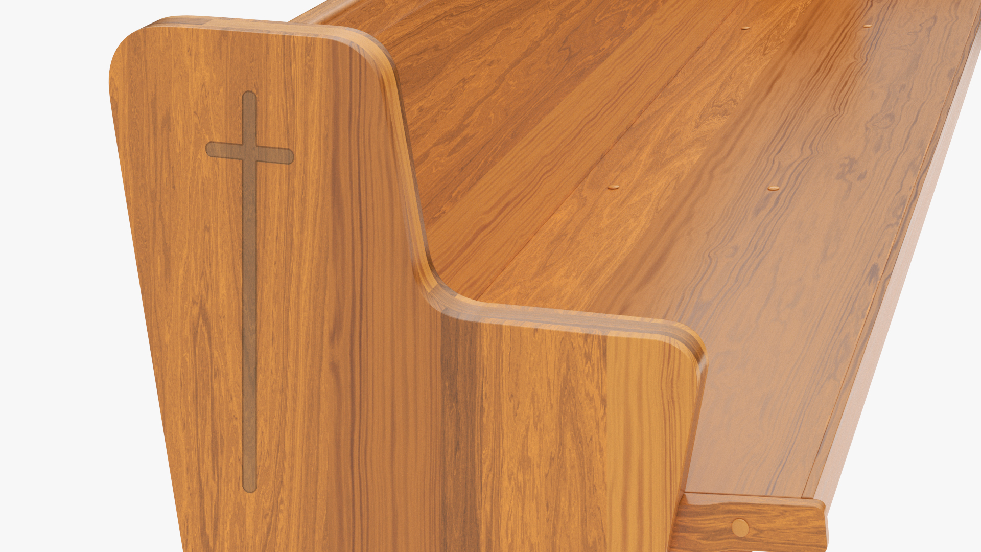 Wooden Church Pew Bench Light 3D model