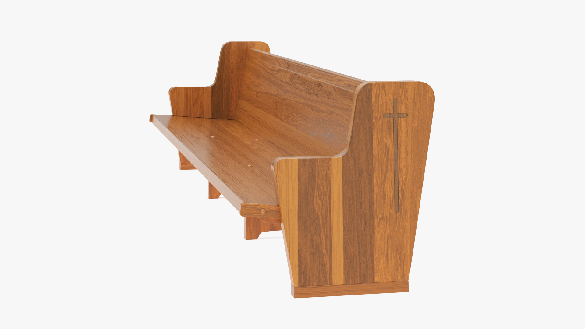 Wooden Church Pew Bench Light 3D model