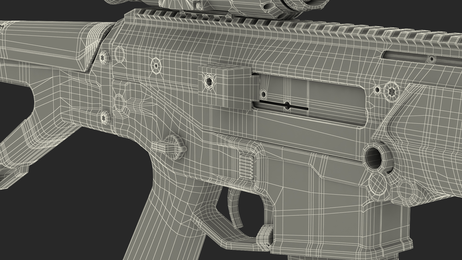 Combat Rifle with Thermal IR Scope 3D model