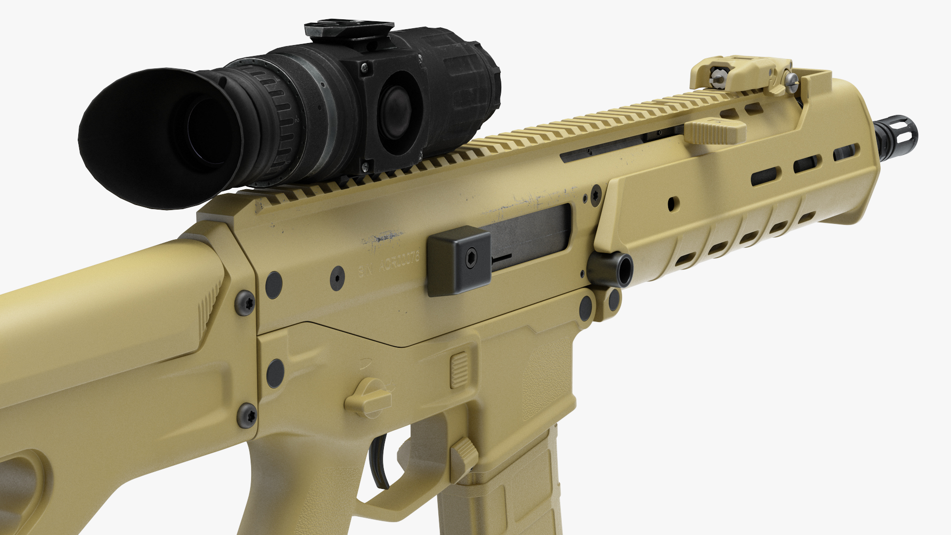 Combat Rifle with Thermal IR Scope 3D model