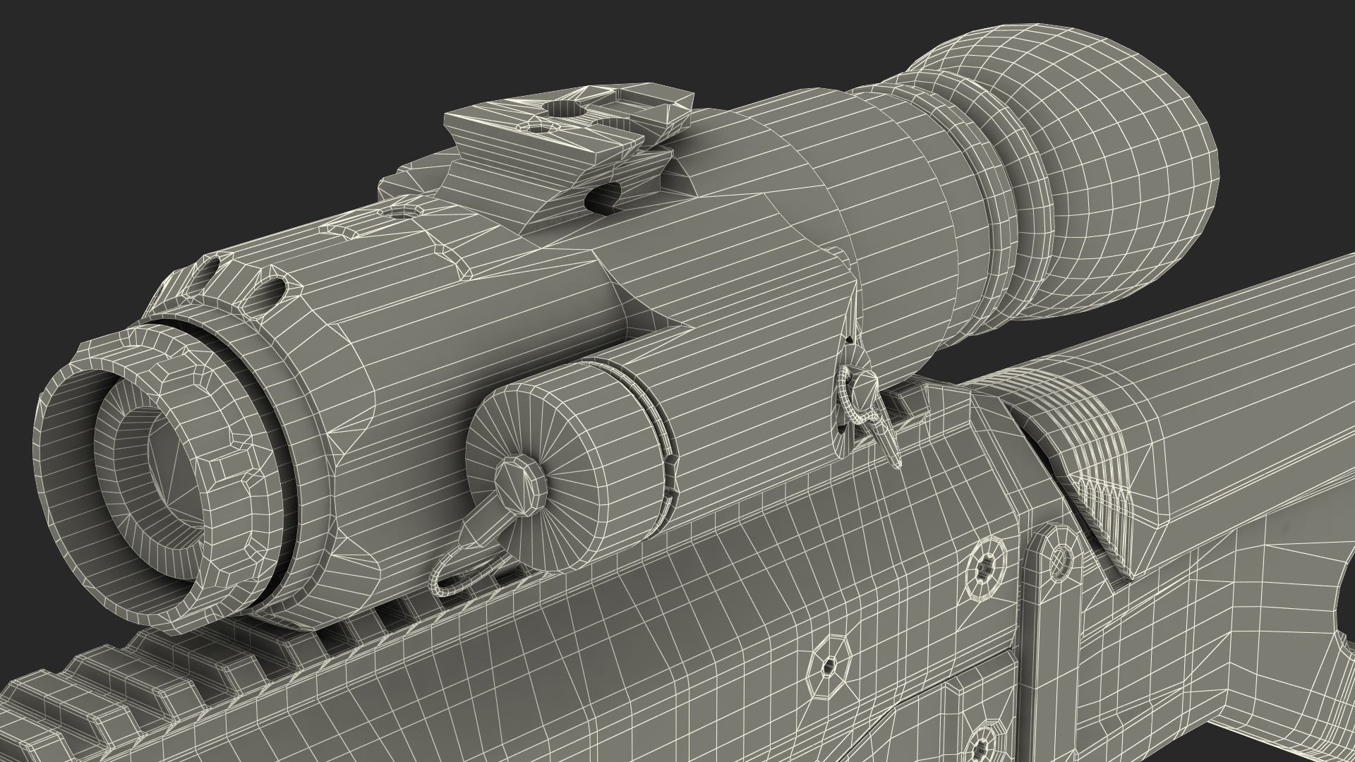 Combat Rifle with Thermal IR Scope 3D model