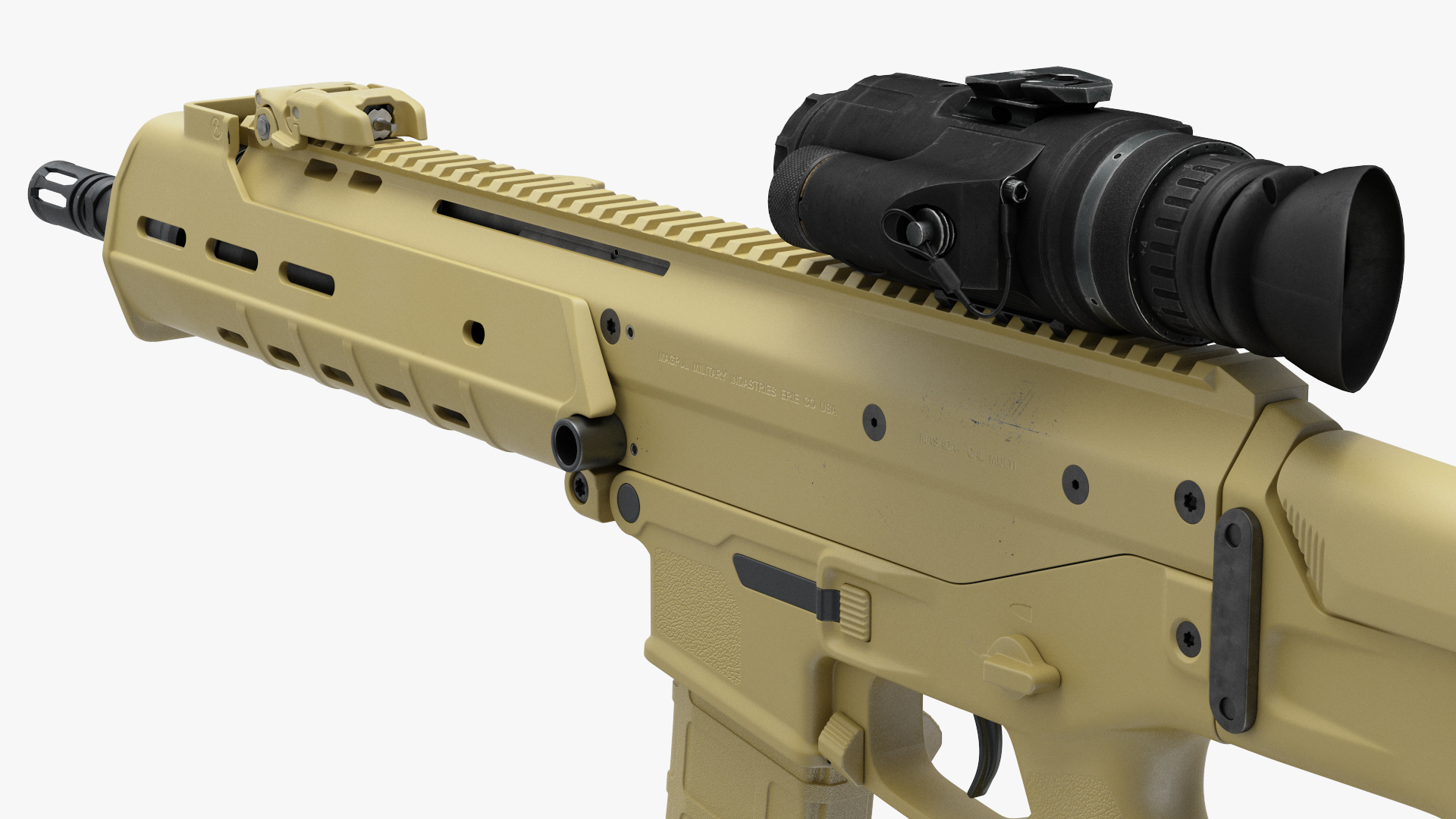 Combat Rifle with Thermal IR Scope 3D model