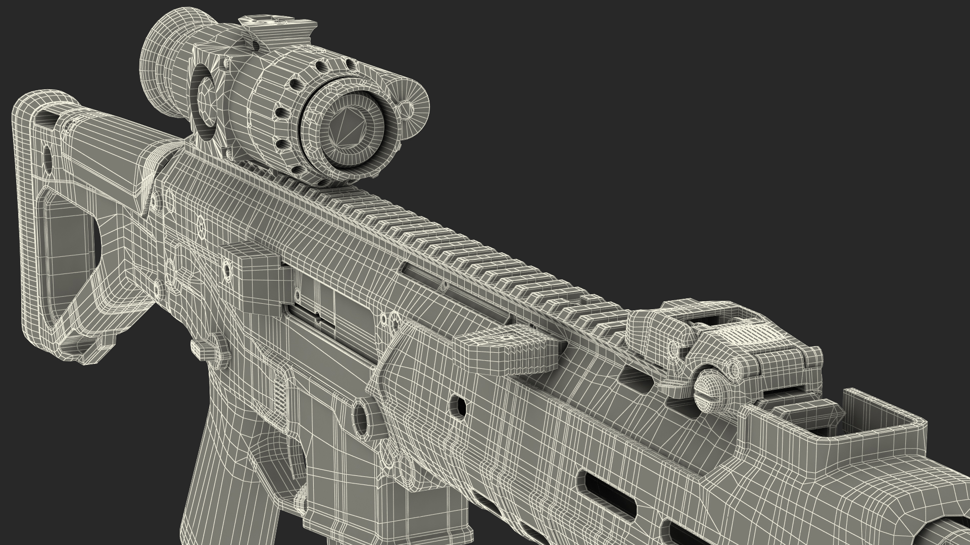 Combat Rifle with Thermal IR Scope 3D model