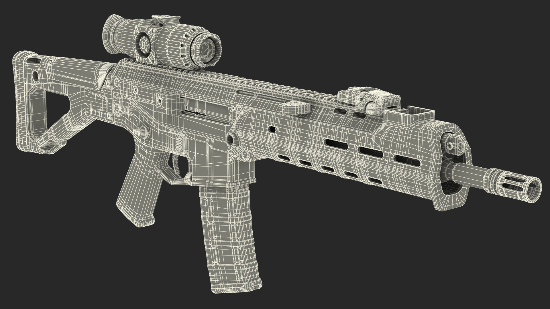 Combat Rifle with Thermal IR Scope 3D model