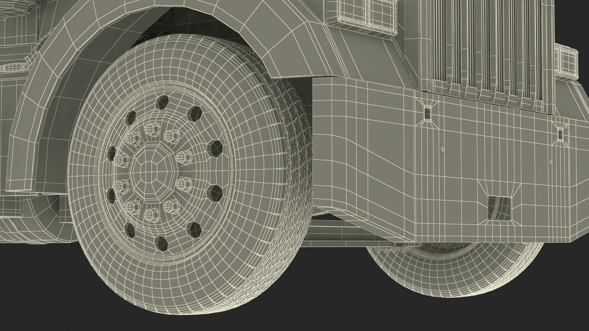 Kenworth W900 Truck and Flatbed Trailer 3D model