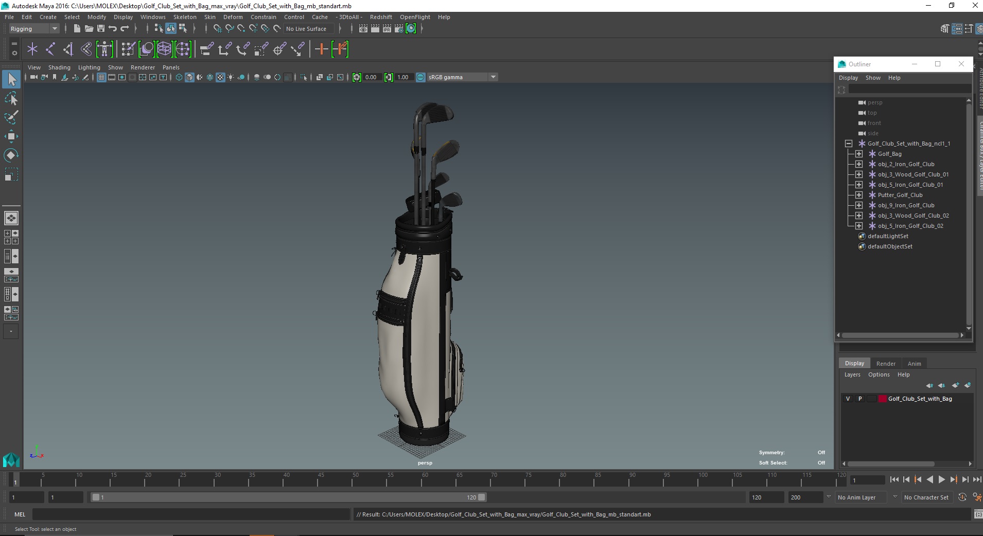 Golf Club Set with Bag 3D