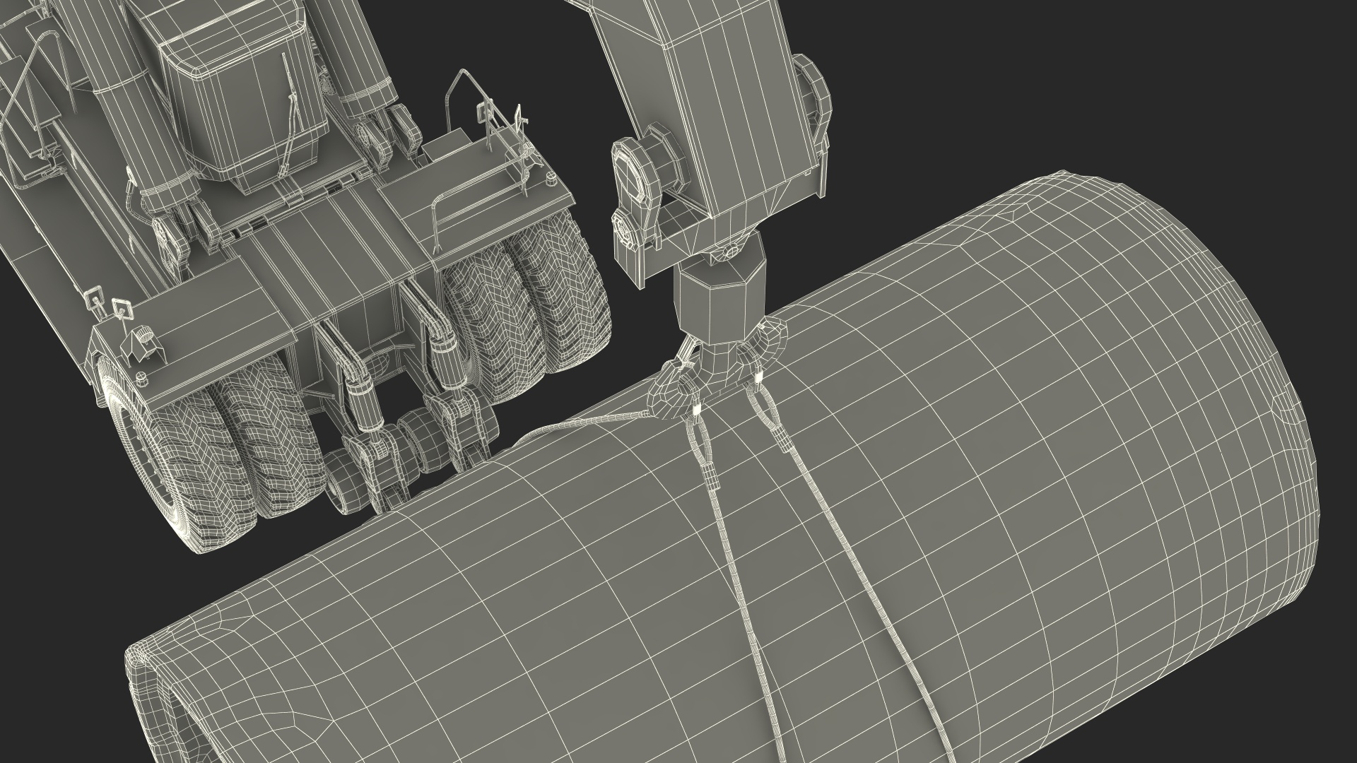 Mobile Reachstacker Nielsen NCN 180TH Lifting Concrete Pipe 3D model