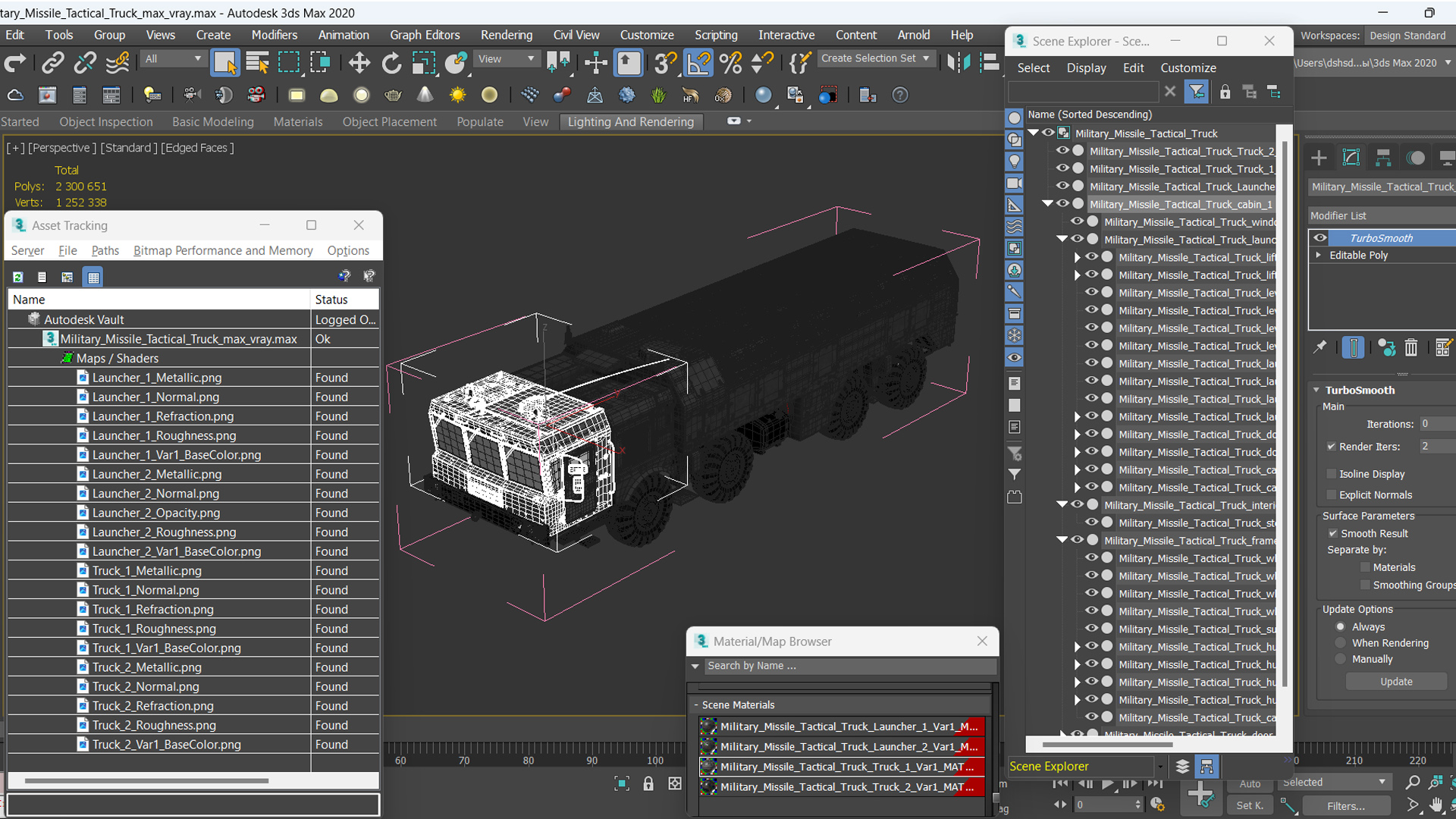 3D Military Missile Tactical Truck