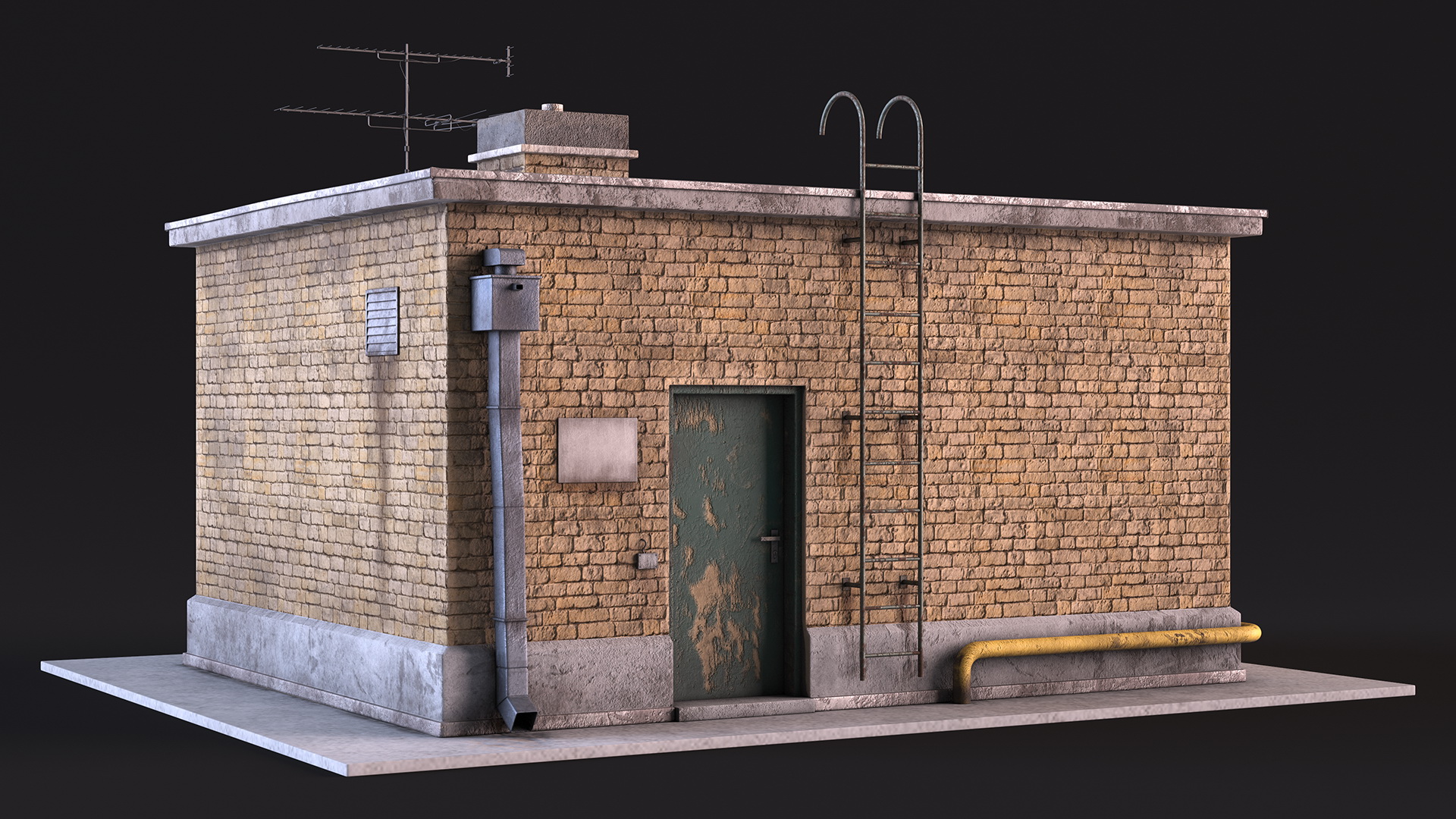 3D model Roof Entrance Dilapidated