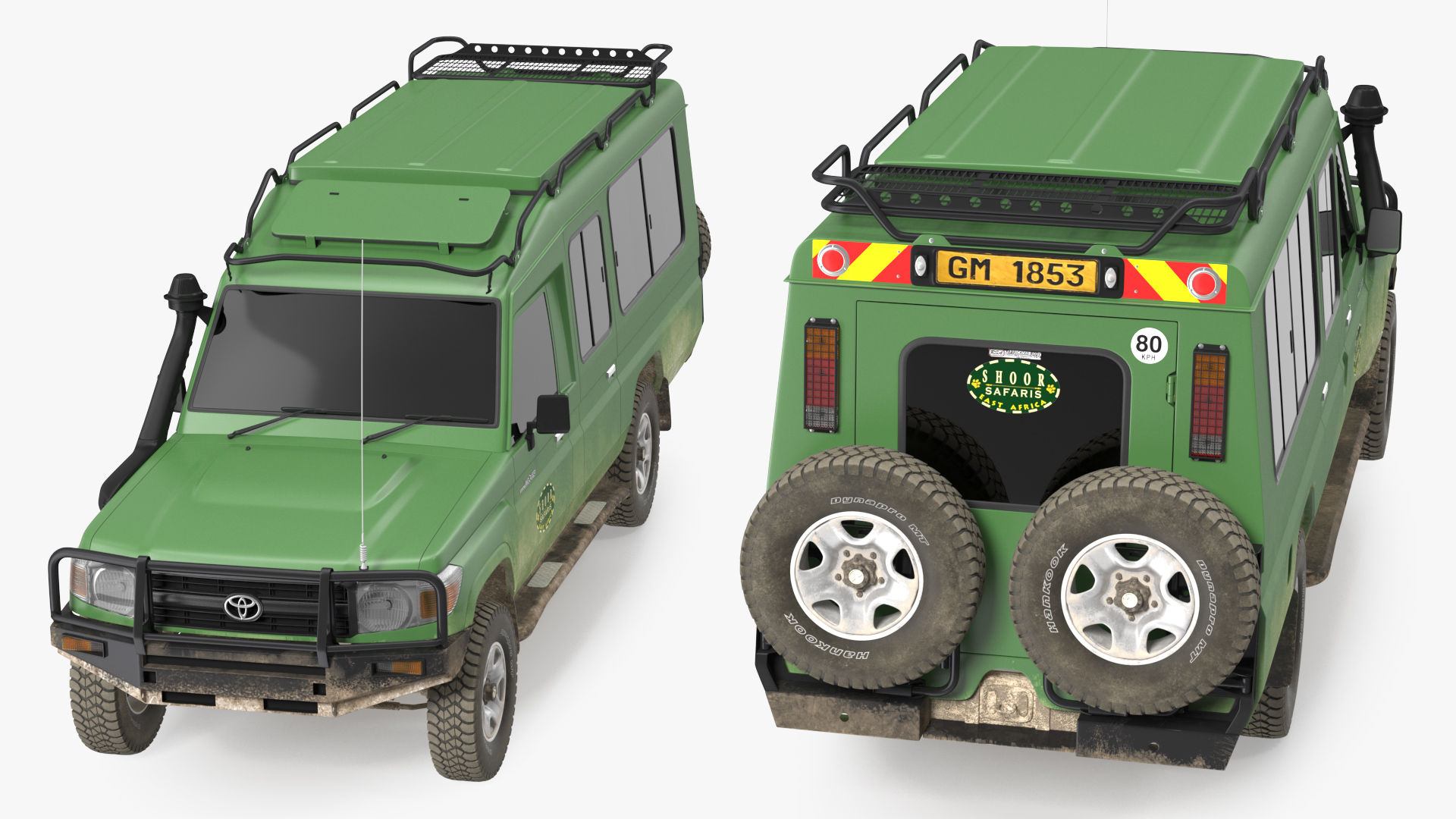 3D Toyota Land Cruiser Safari Green Exterior Only