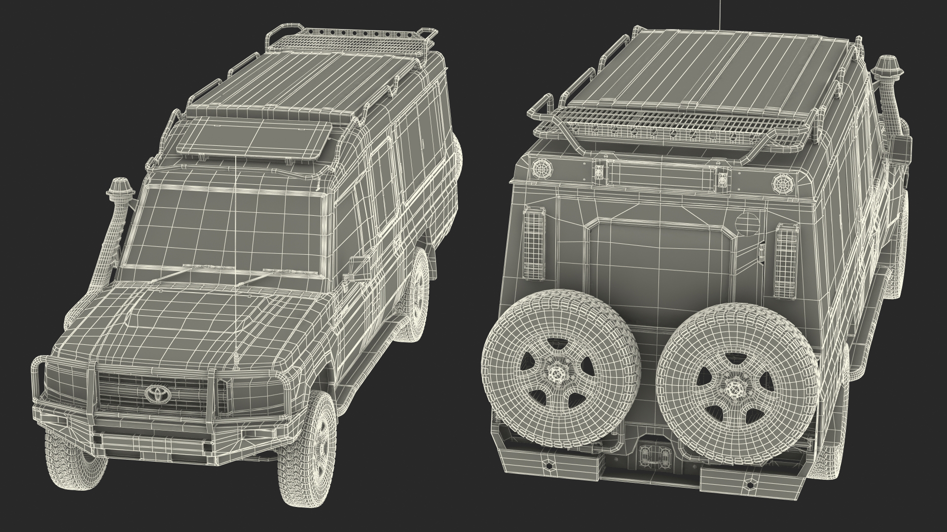 3D Toyota Land Cruiser Safari Green Exterior Only