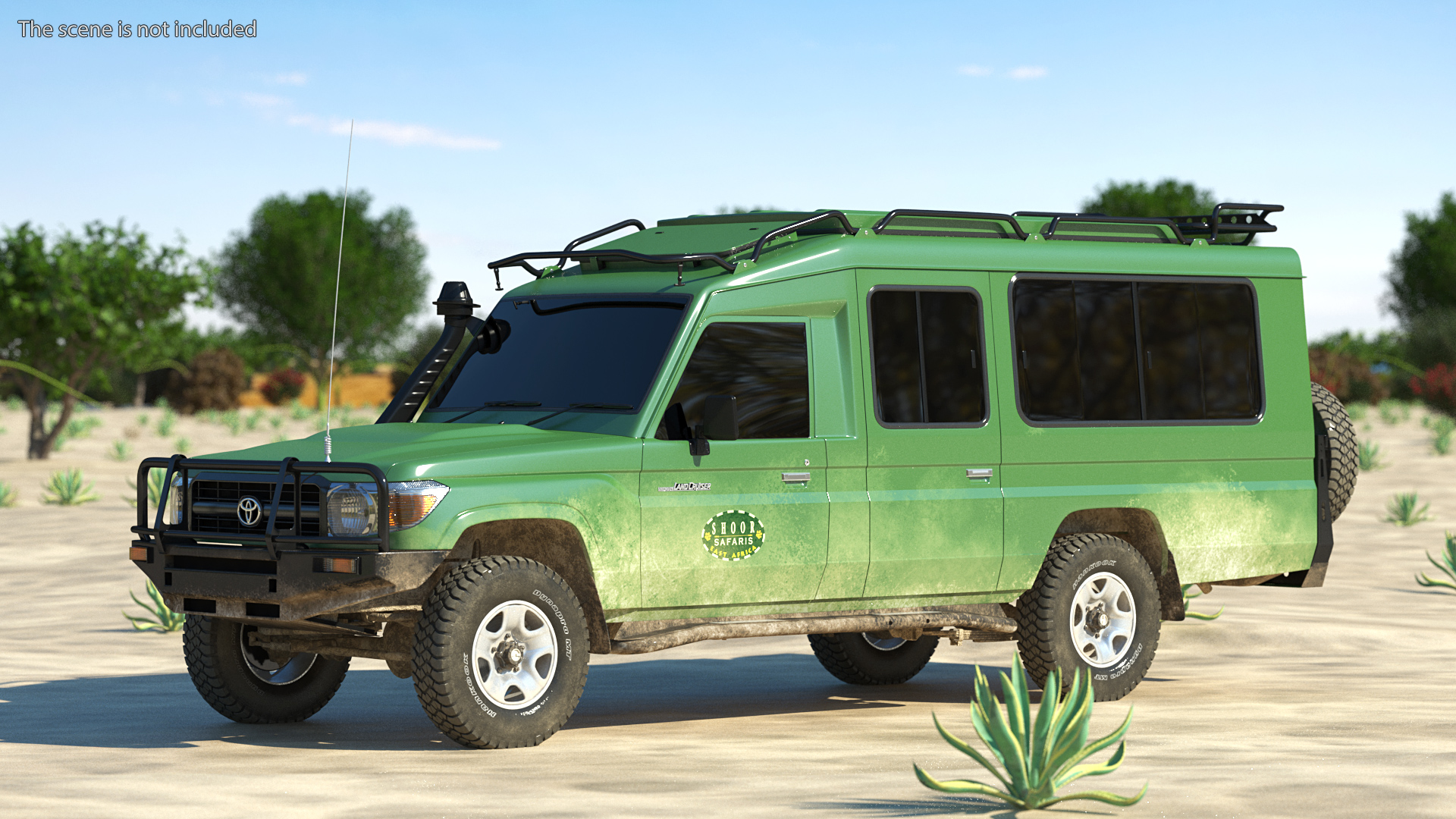 3D Toyota Land Cruiser Safari Green Exterior Only