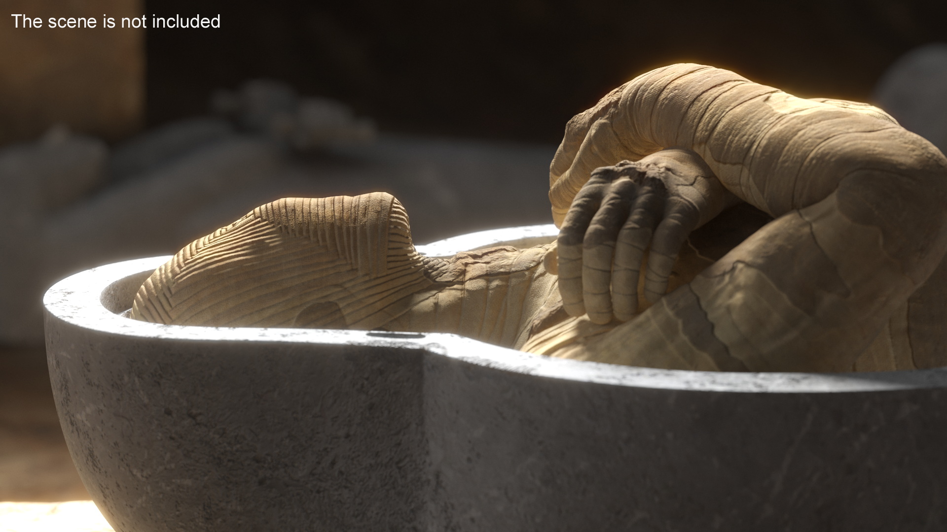 3D Mummy with Arms Crossed for 3D Print