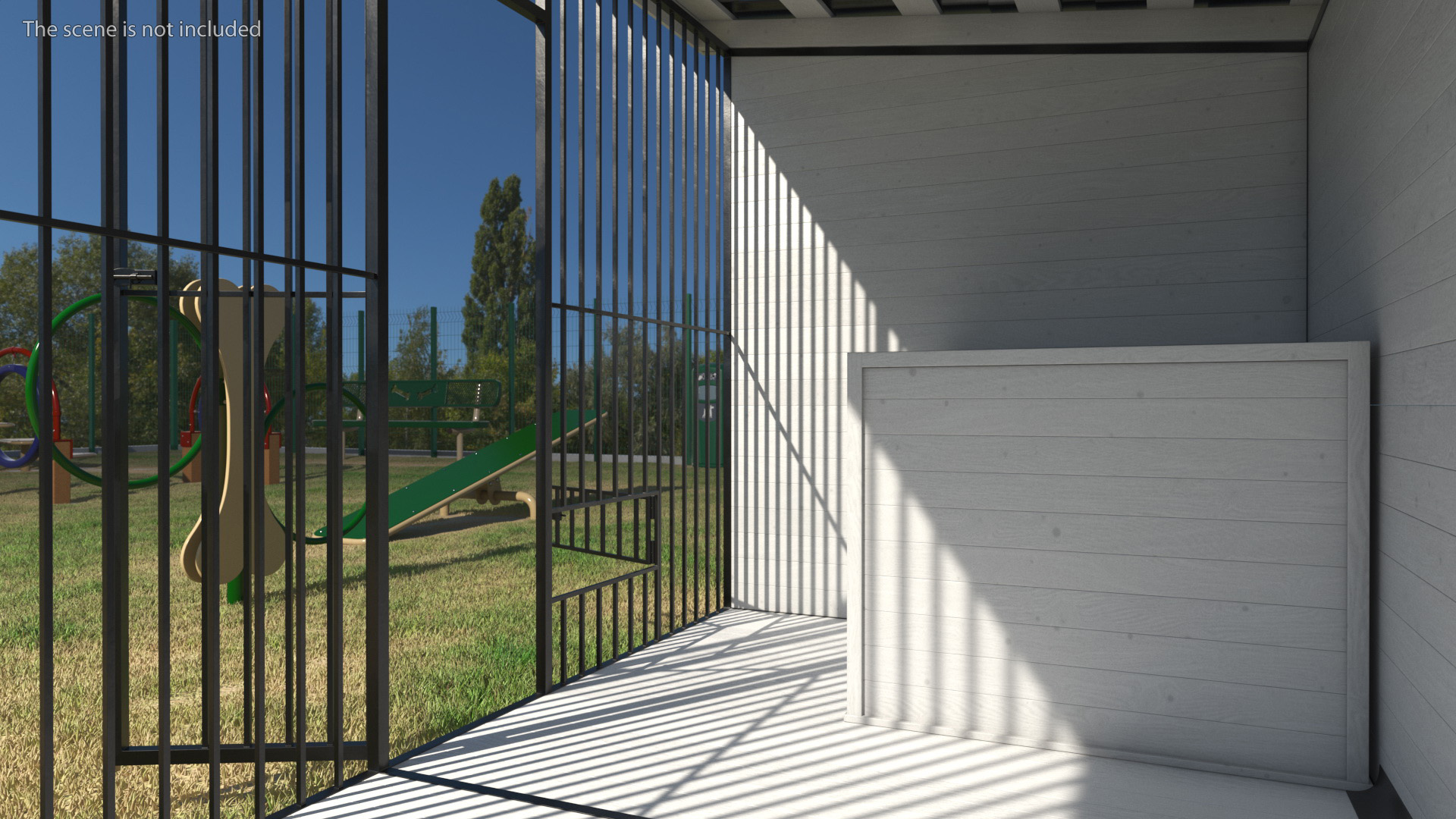 3D Dog Kennel with Roof White