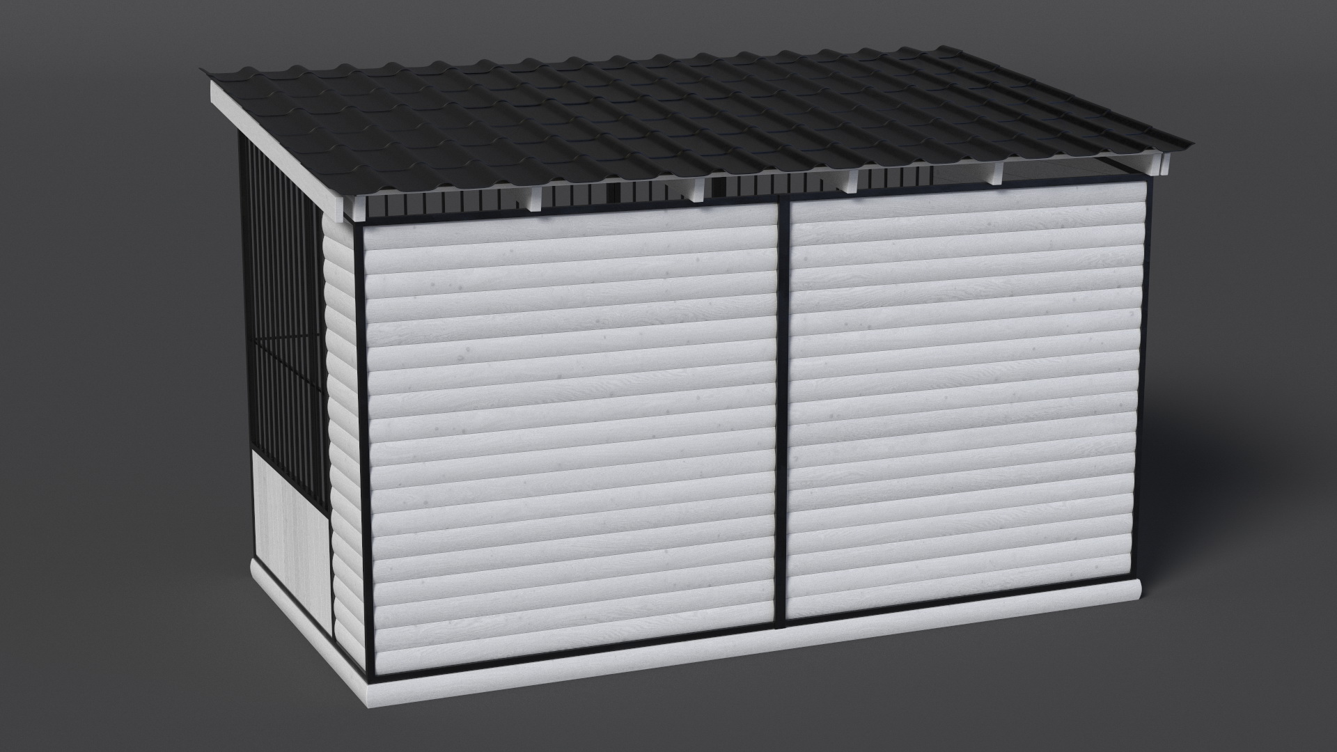 3D Dog Kennel with Roof White