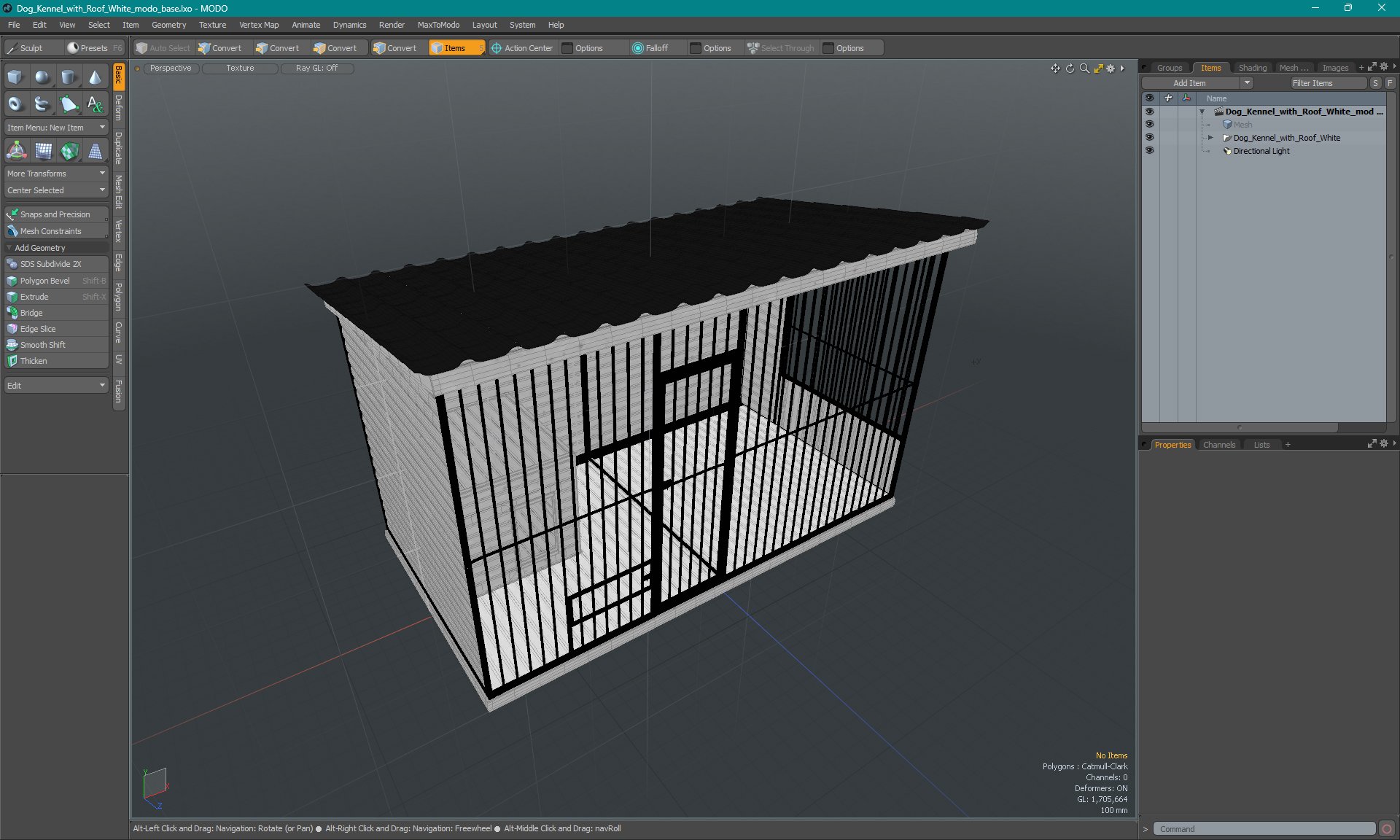 3D Dog Kennel with Roof White