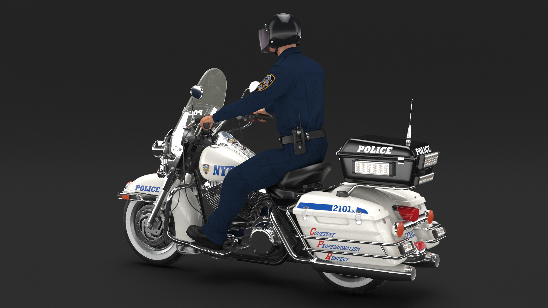 3D NYPD Road King Motorcycle with Officer model