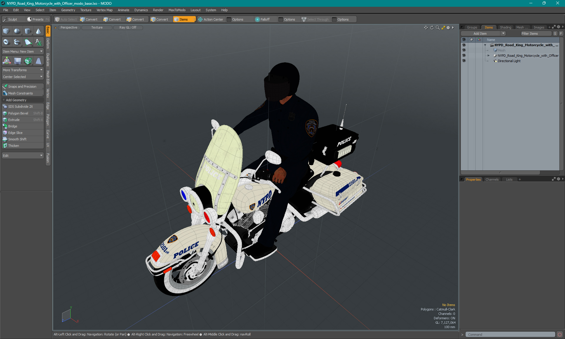 3D NYPD Road King Motorcycle with Officer model