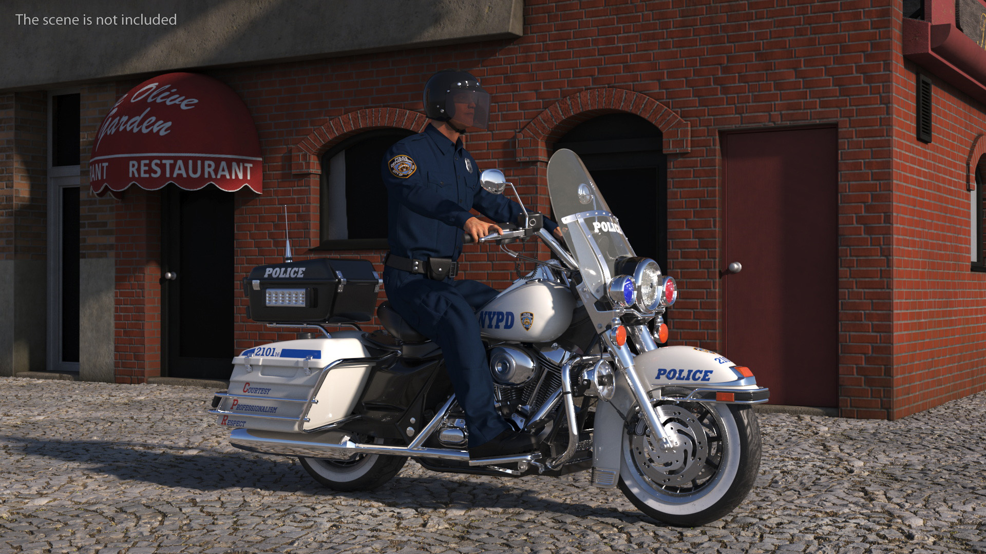 3D NYPD Road King Motorcycle with Officer model