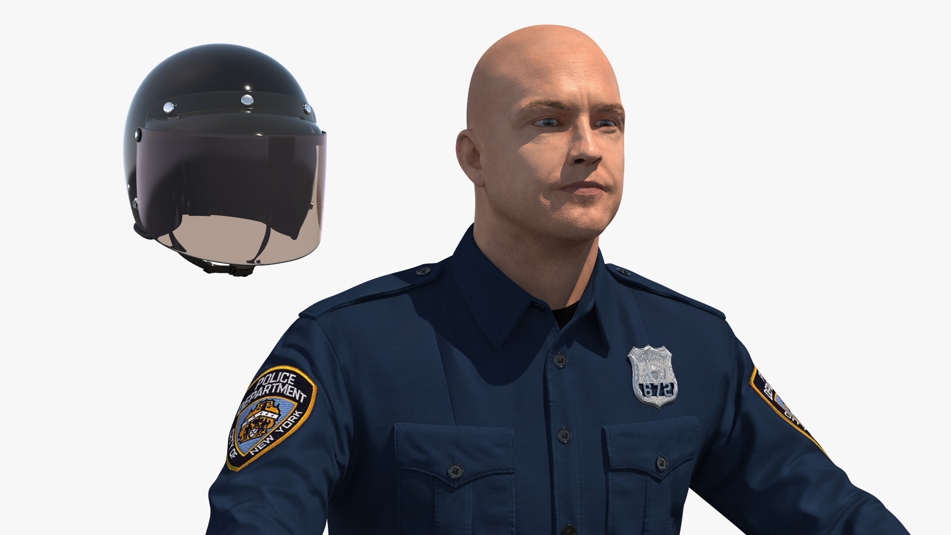 3D NYPD Road King Motorcycle with Officer model