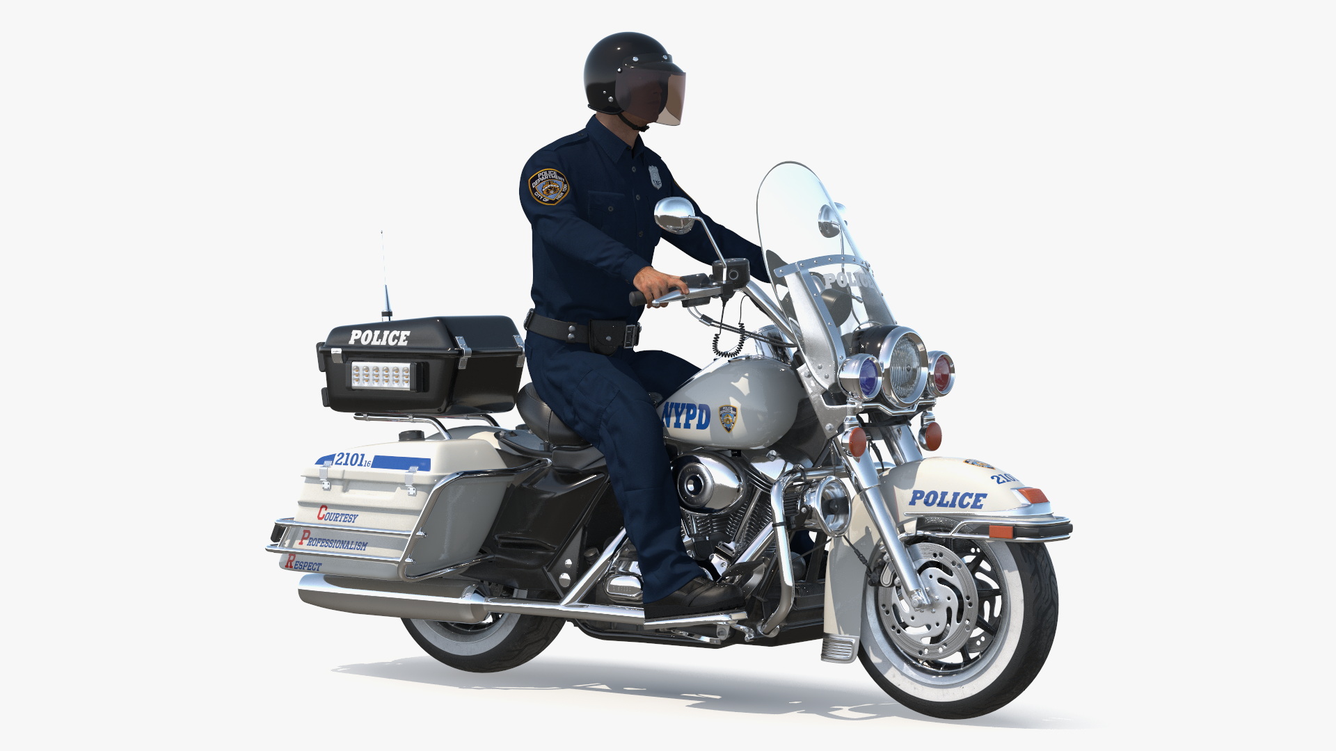 3D NYPD Road King Motorcycle with Officer model