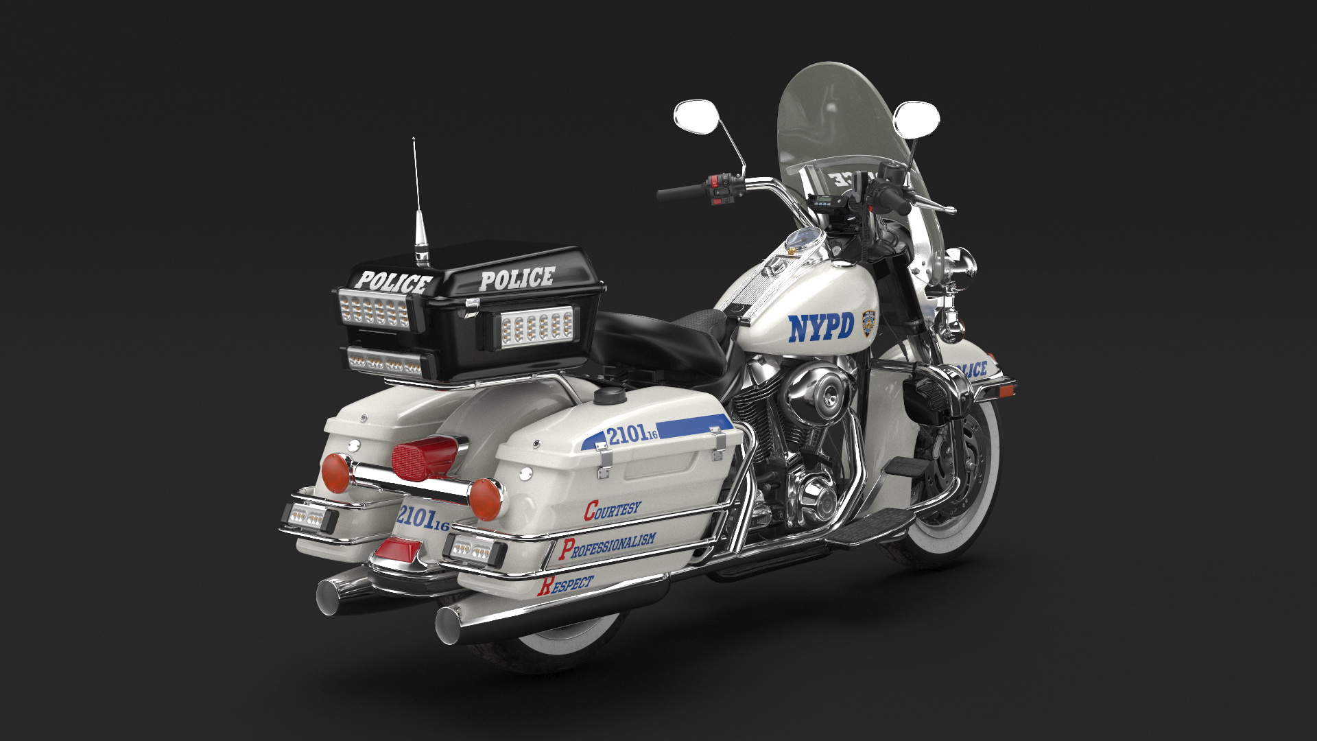 3D NYPD Road King Motorcycle with Officer model