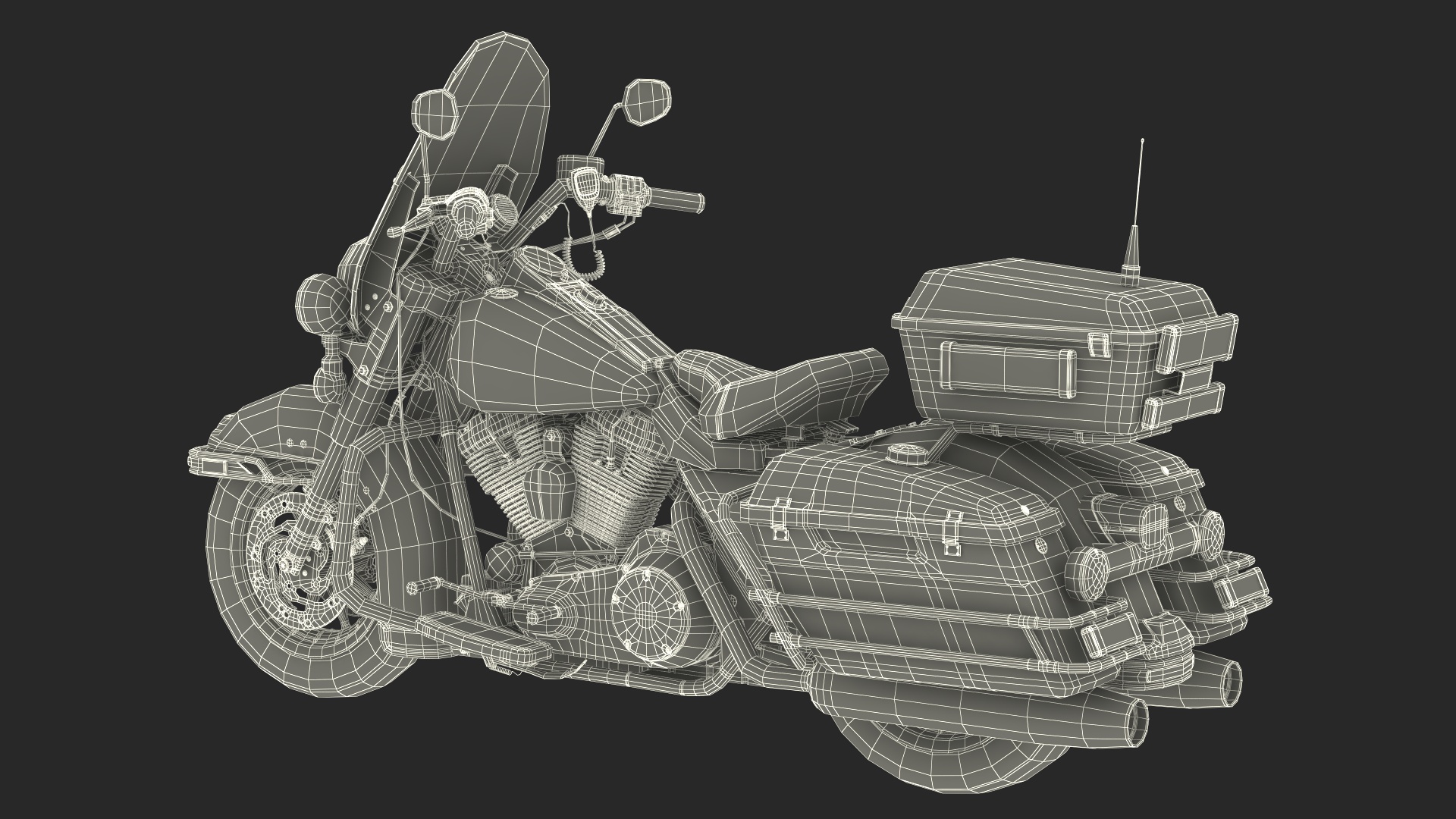 3D NYPD Road King Motorcycle with Officer model