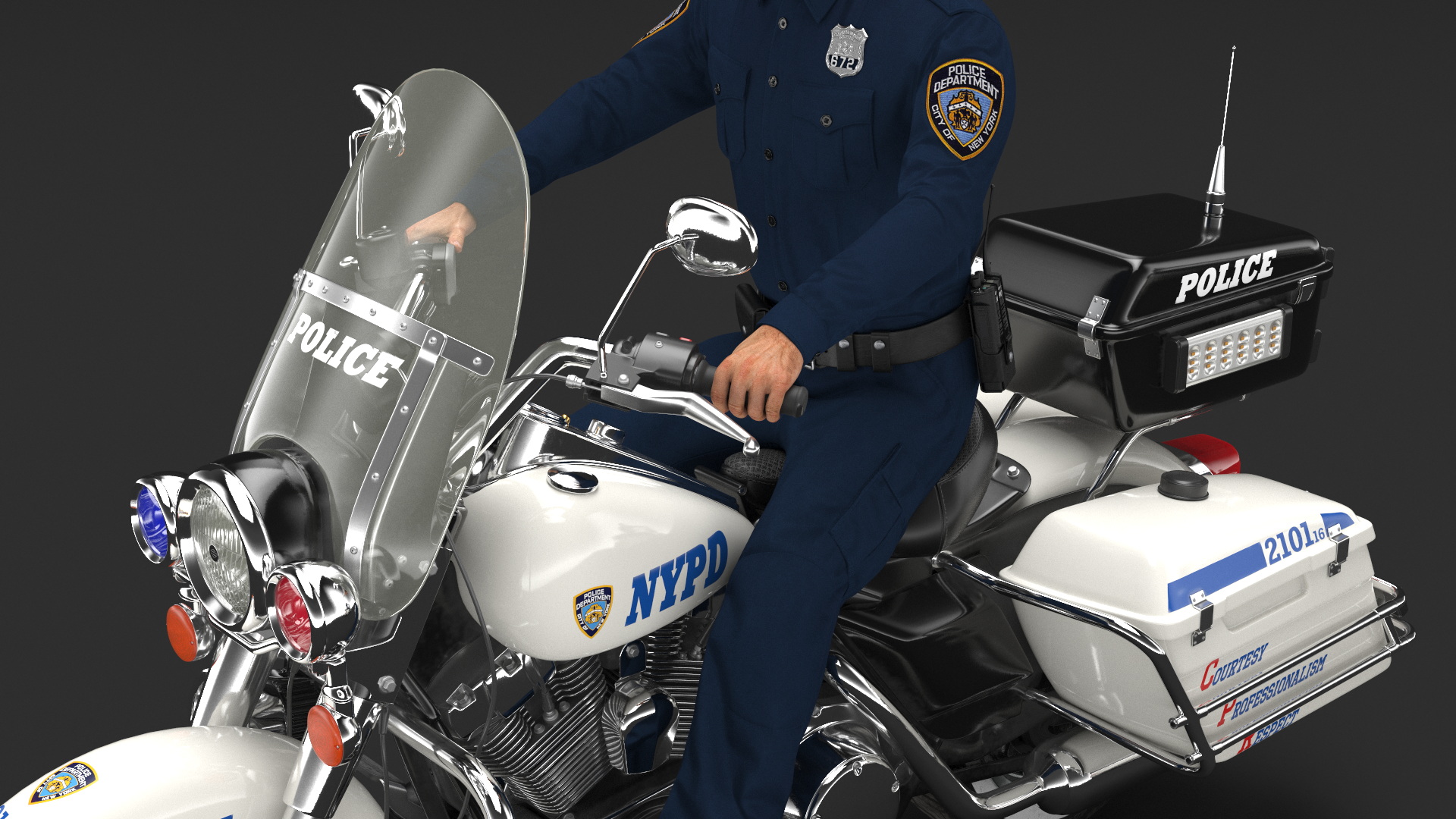 3D NYPD Road King Motorcycle with Officer model