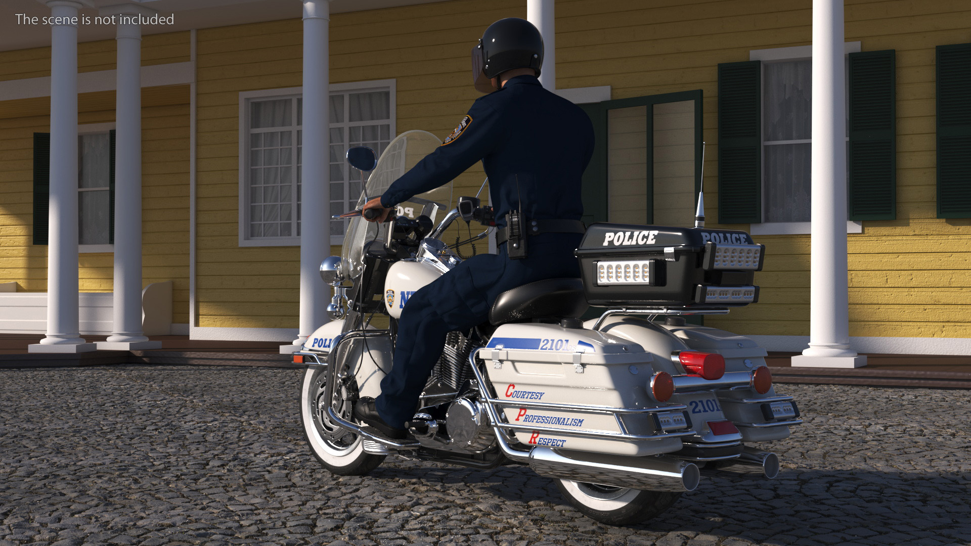 3D NYPD Road King Motorcycle with Officer model