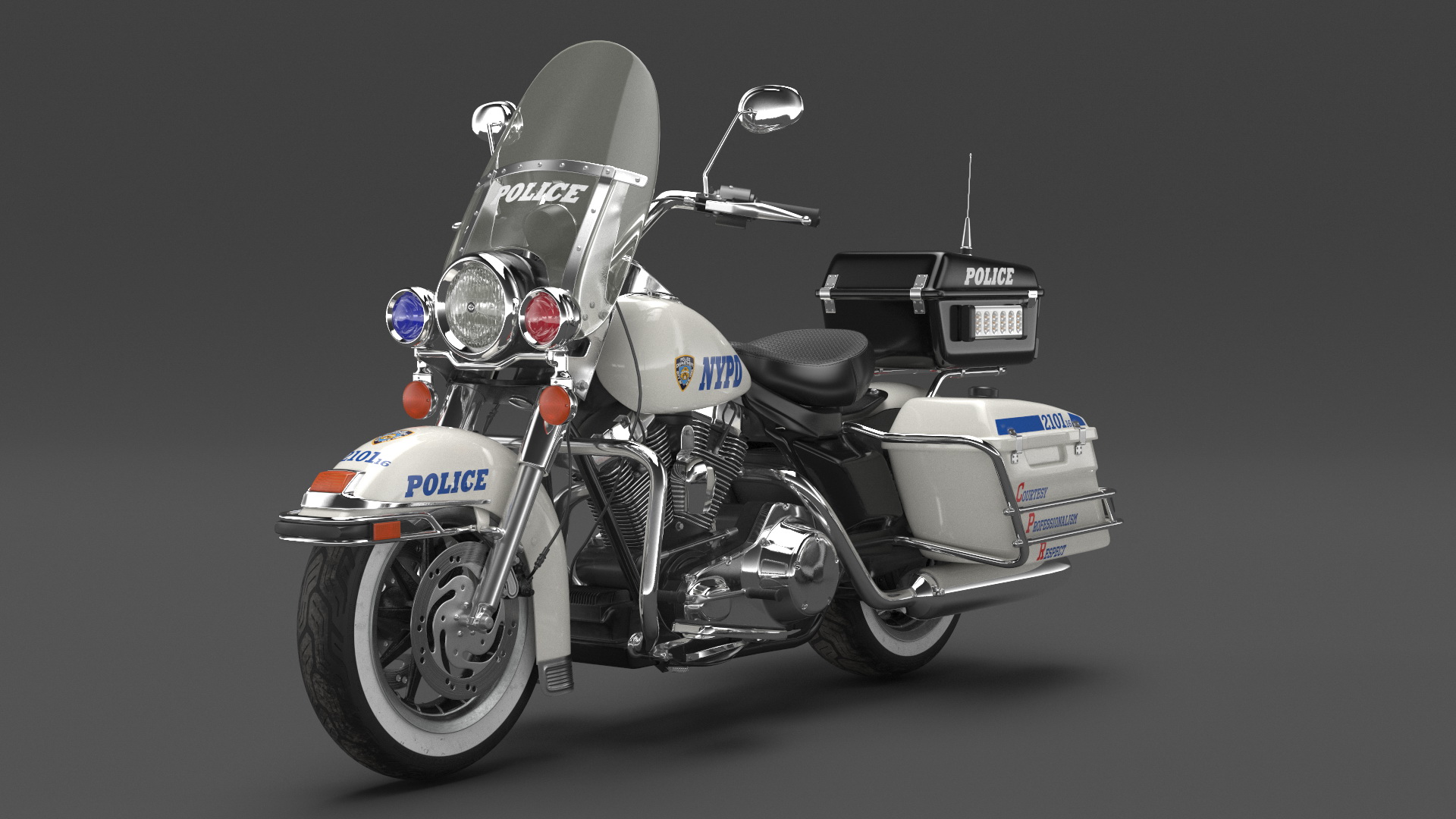 3D NYPD Road King Motorcycle with Officer model