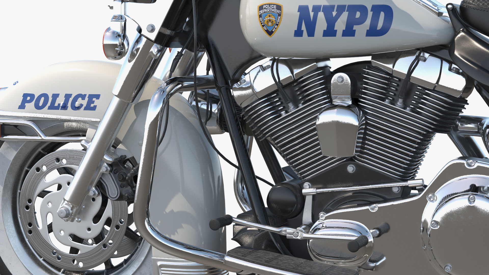 3D NYPD Road King Motorcycle with Officer model