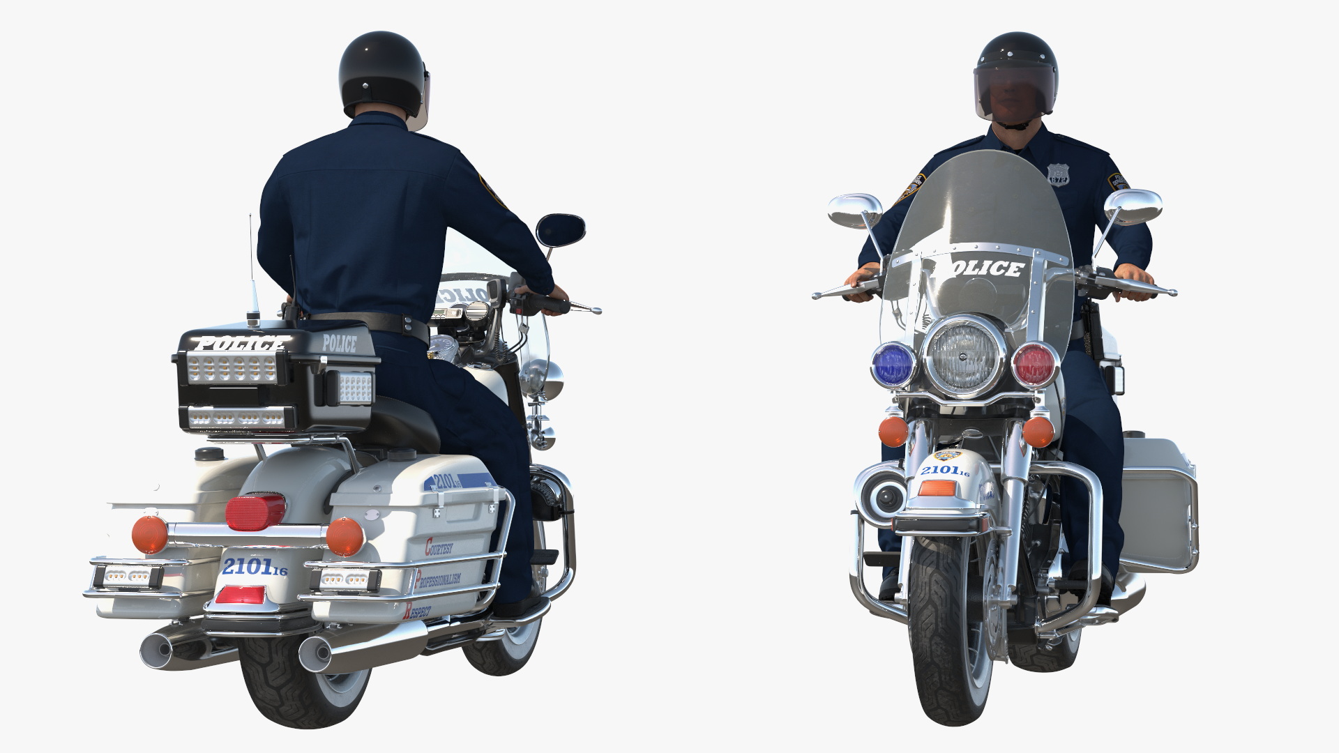 3D NYPD Road King Motorcycle with Officer model