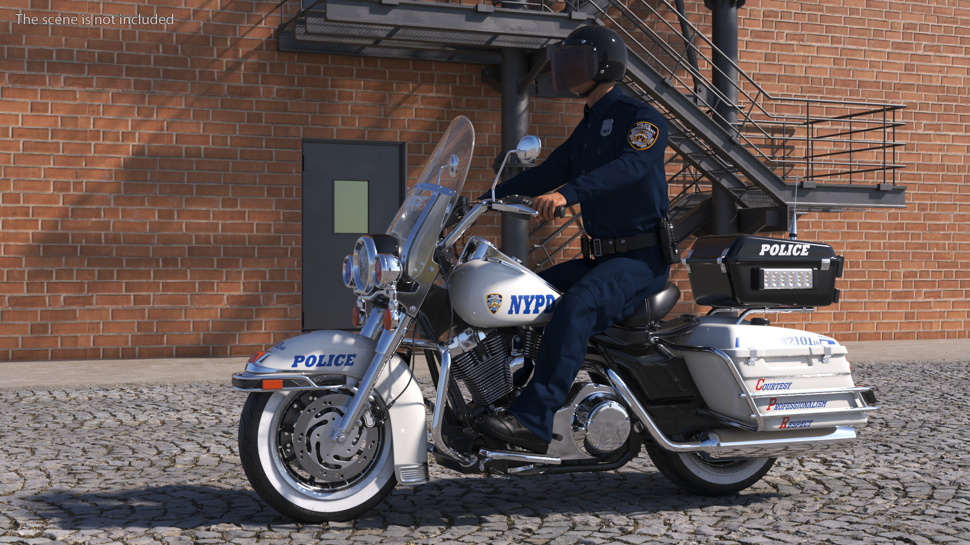 3D NYPD Road King Motorcycle with Officer model