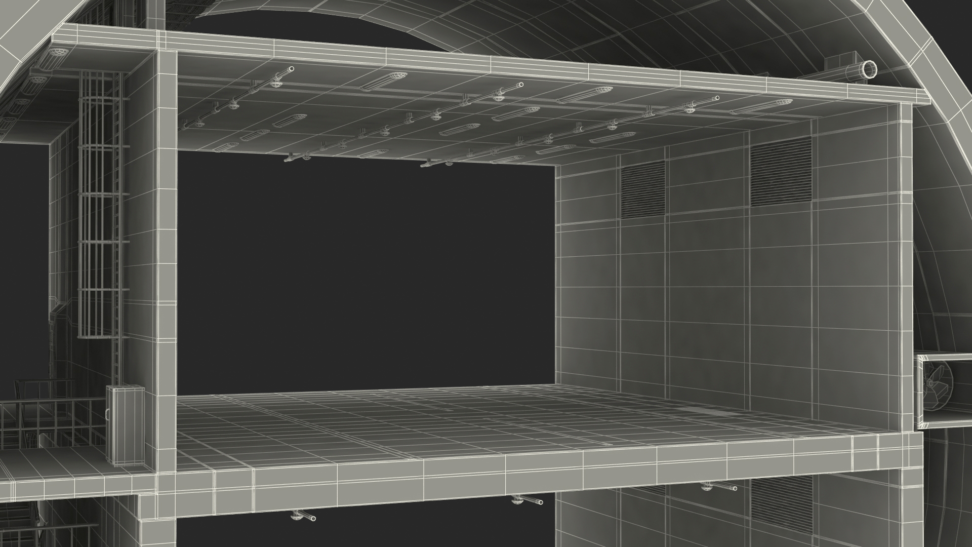 Two Level Car Tunnel Cross Section 3D model