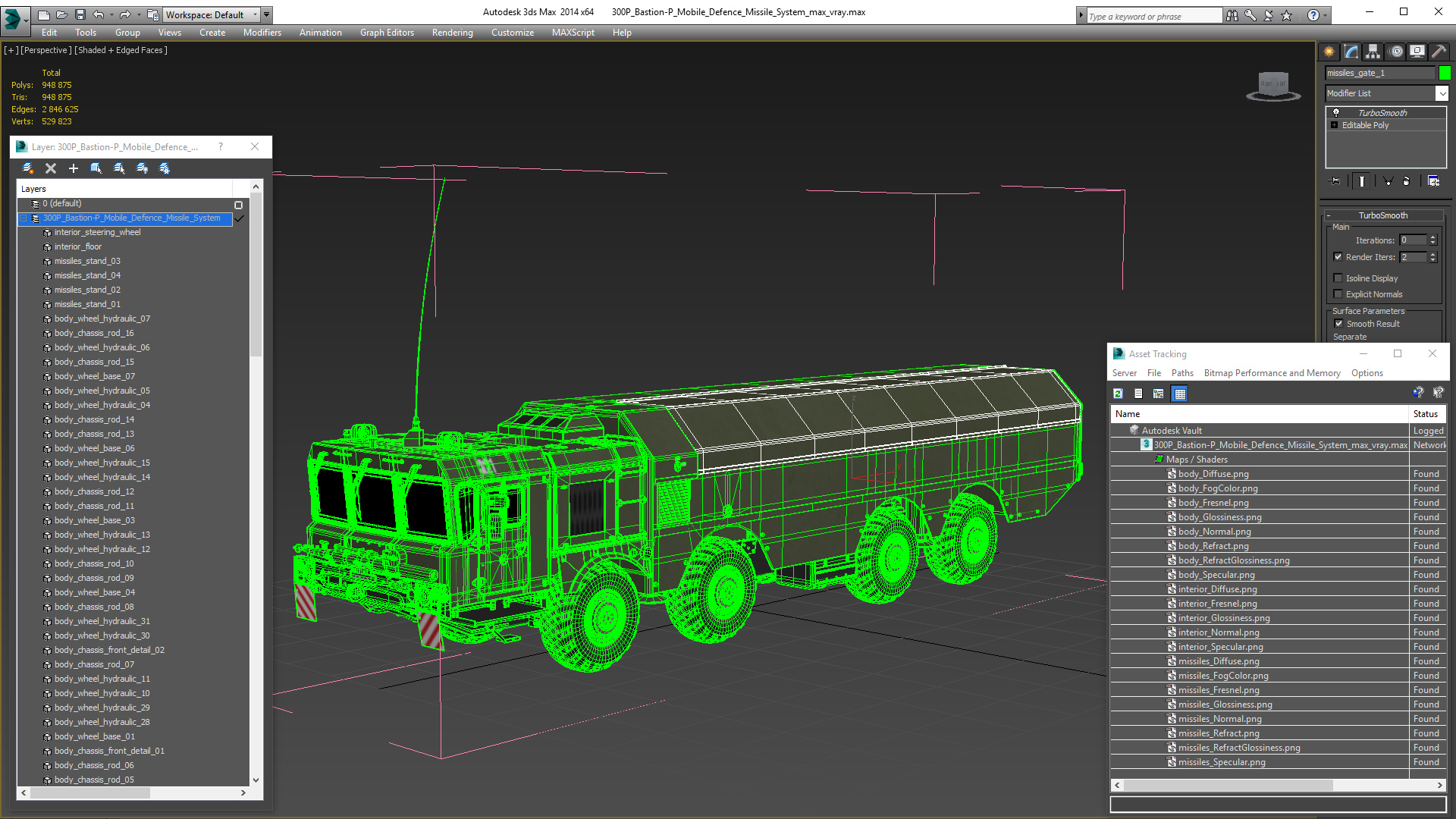 300P Bastion-P Mobile Defence Missile System 3D model