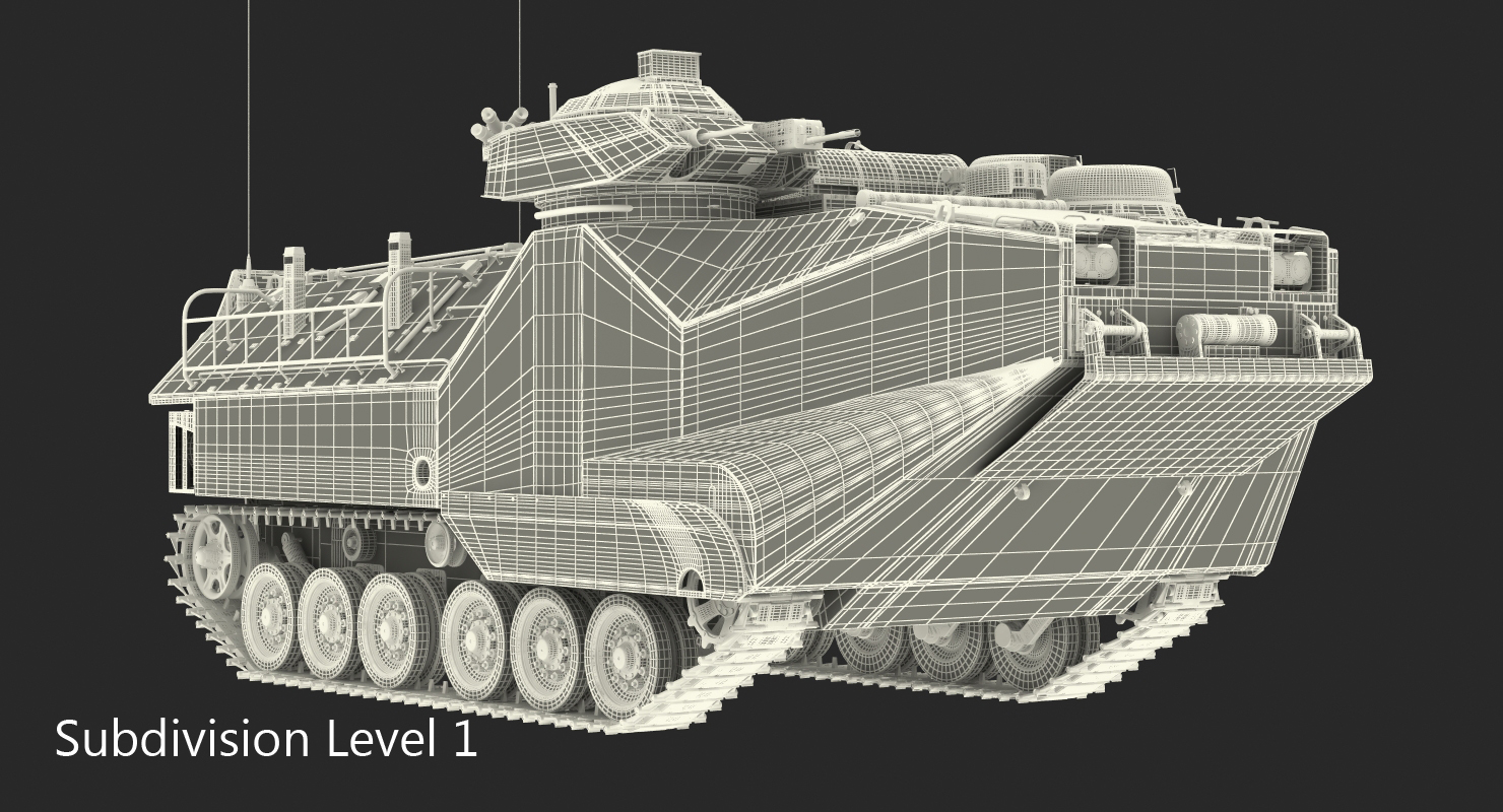 3D model Landing Tracked Vehicle AAV P7