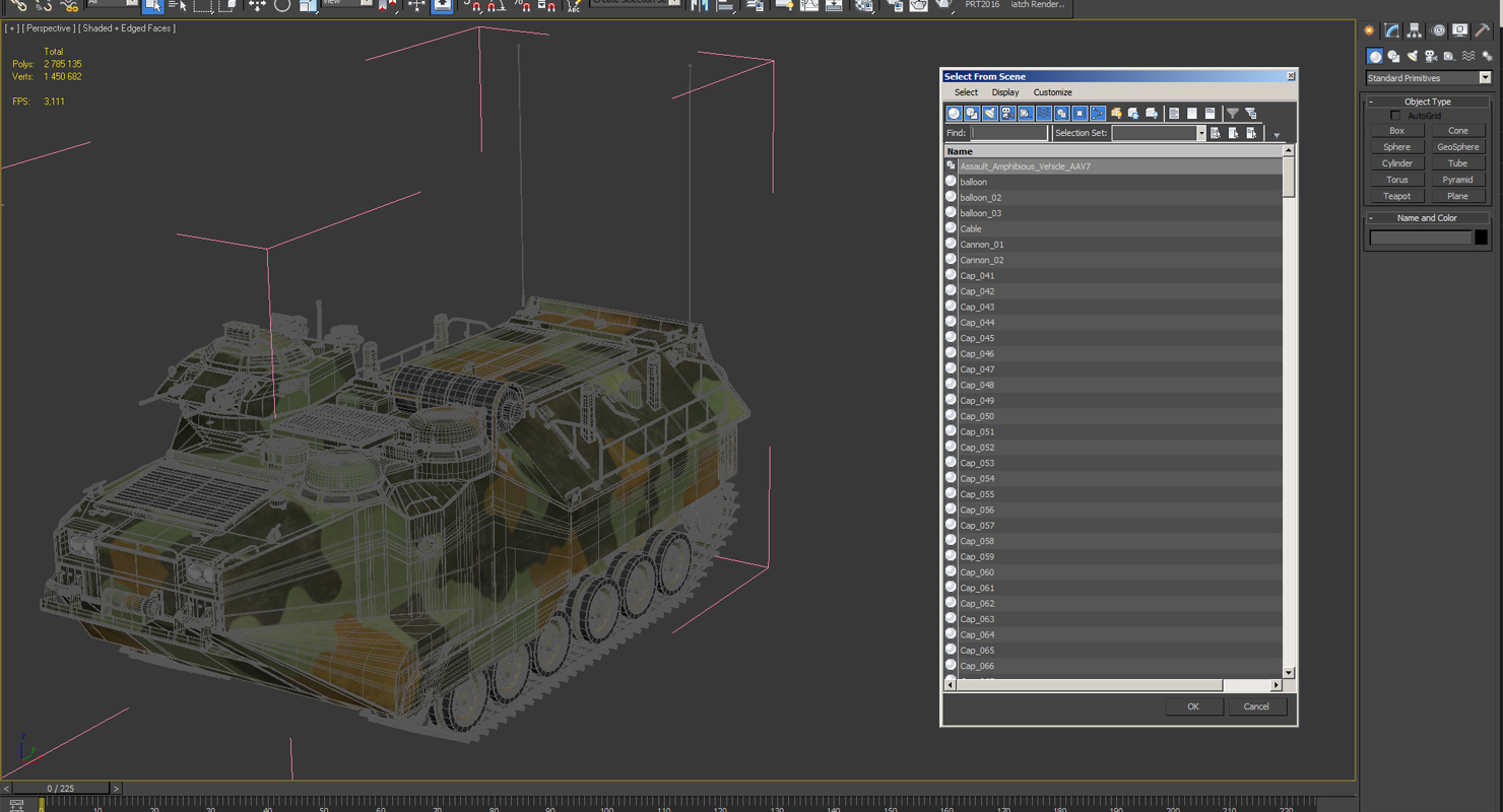 3D model Landing Tracked Vehicle AAV P7