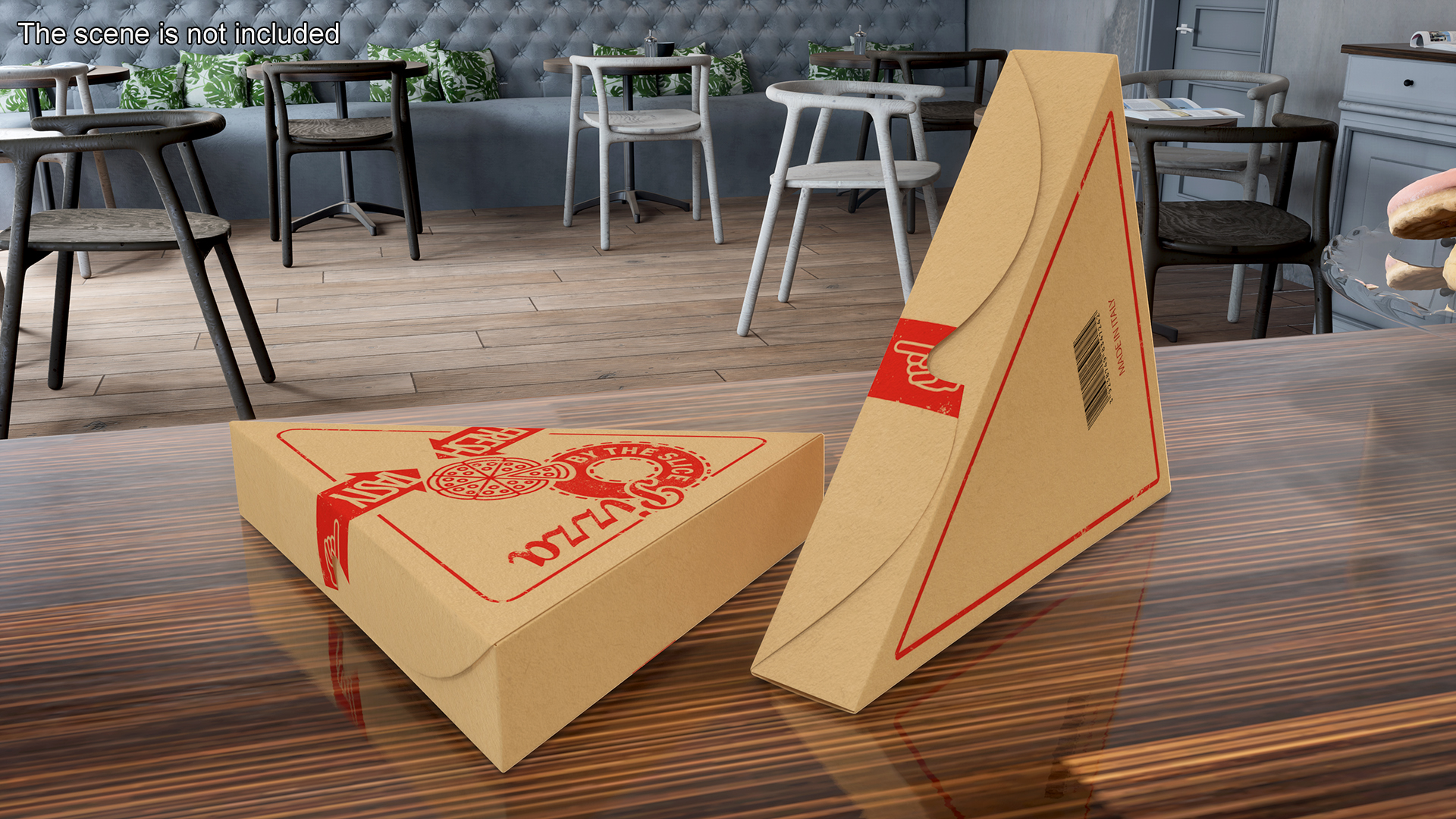 3D model Triangle Craft Paper Pizza Packaging Box