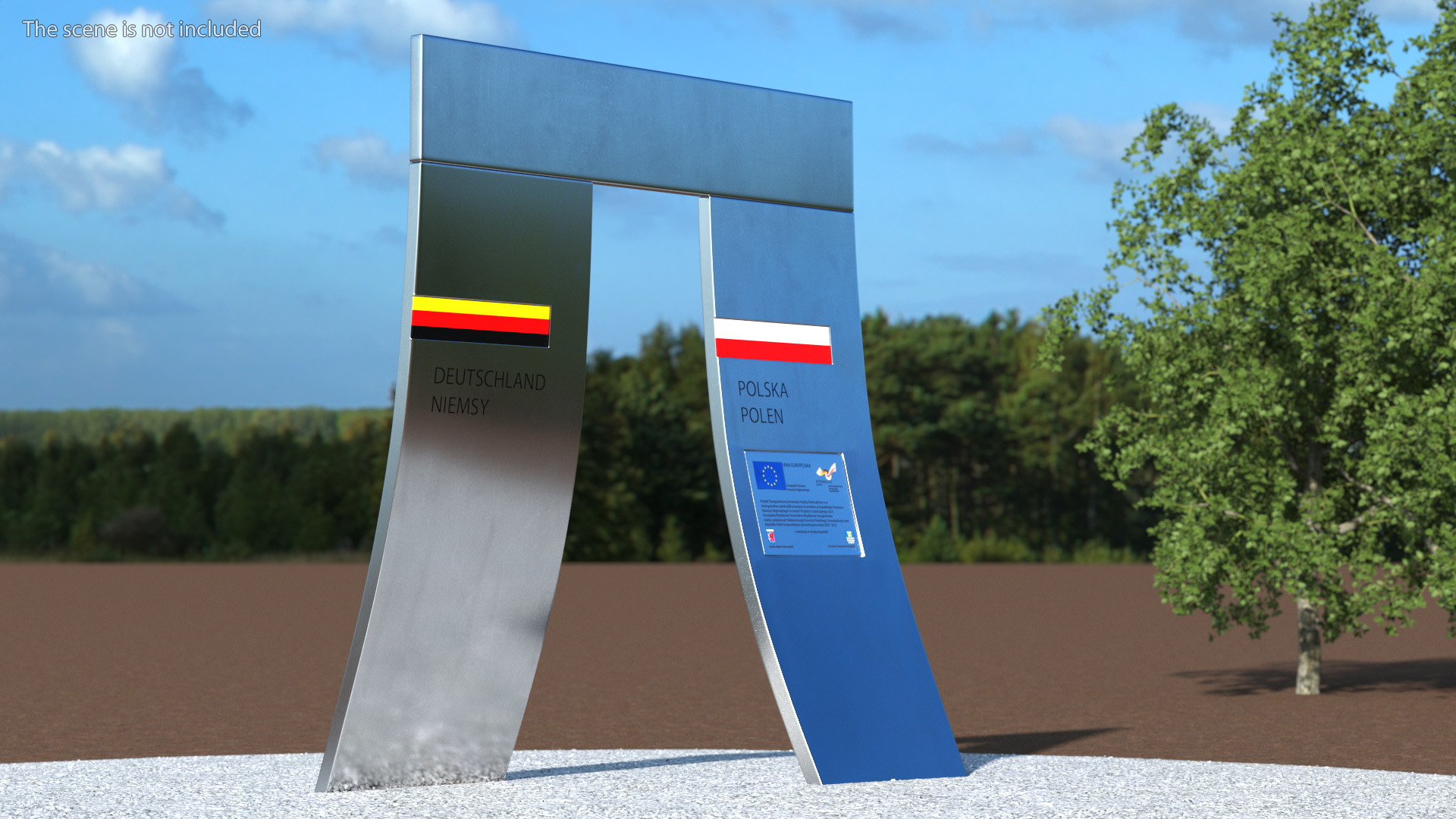 3D Poland Germany Border Gate